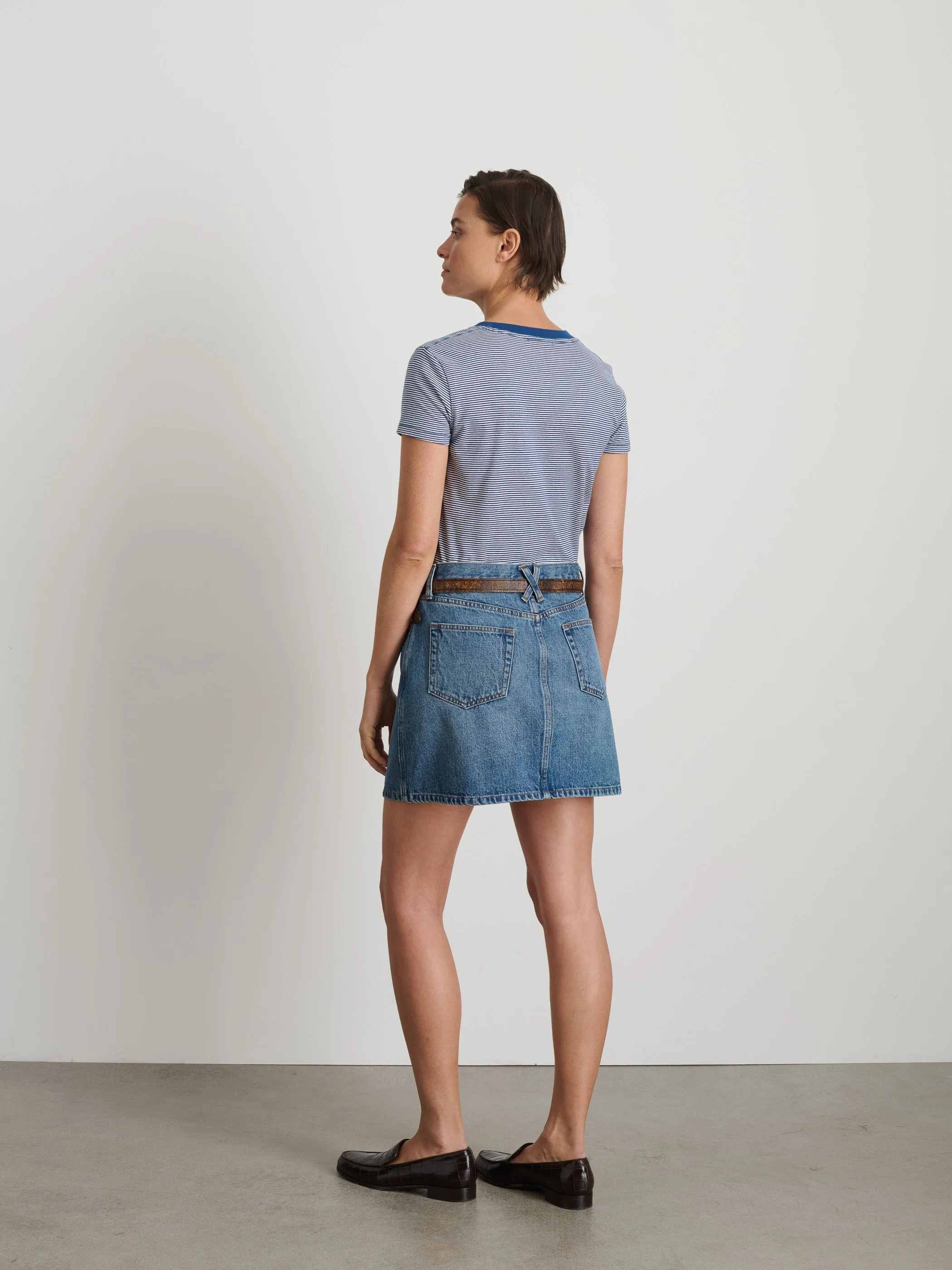 Andie Mini Skirt in Denim sold by Alex Mill product image thumbnail 5