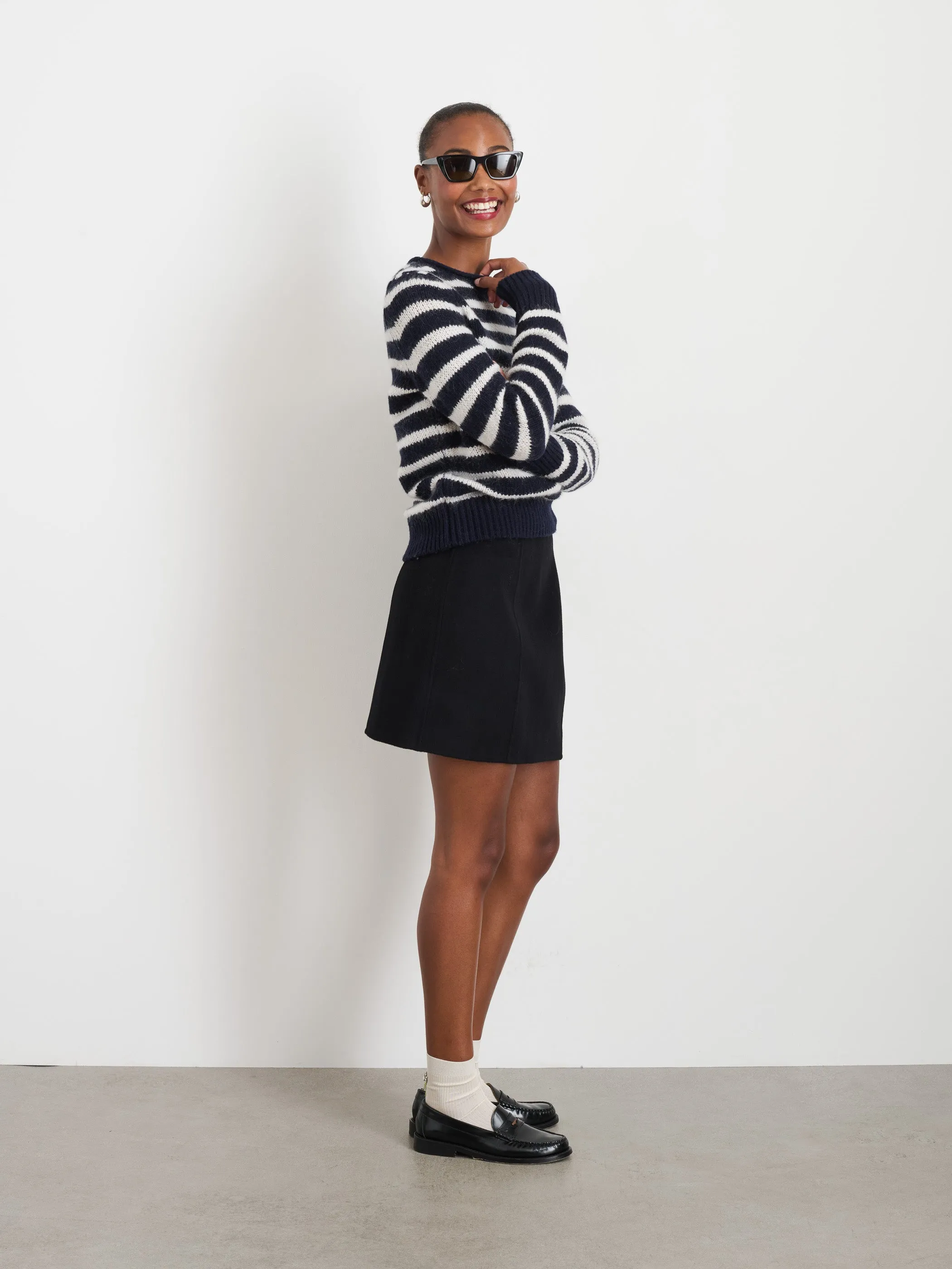 Naomi Mini Skirt in Doubleface Wool sold by Alex Mill product image thumbnail 3