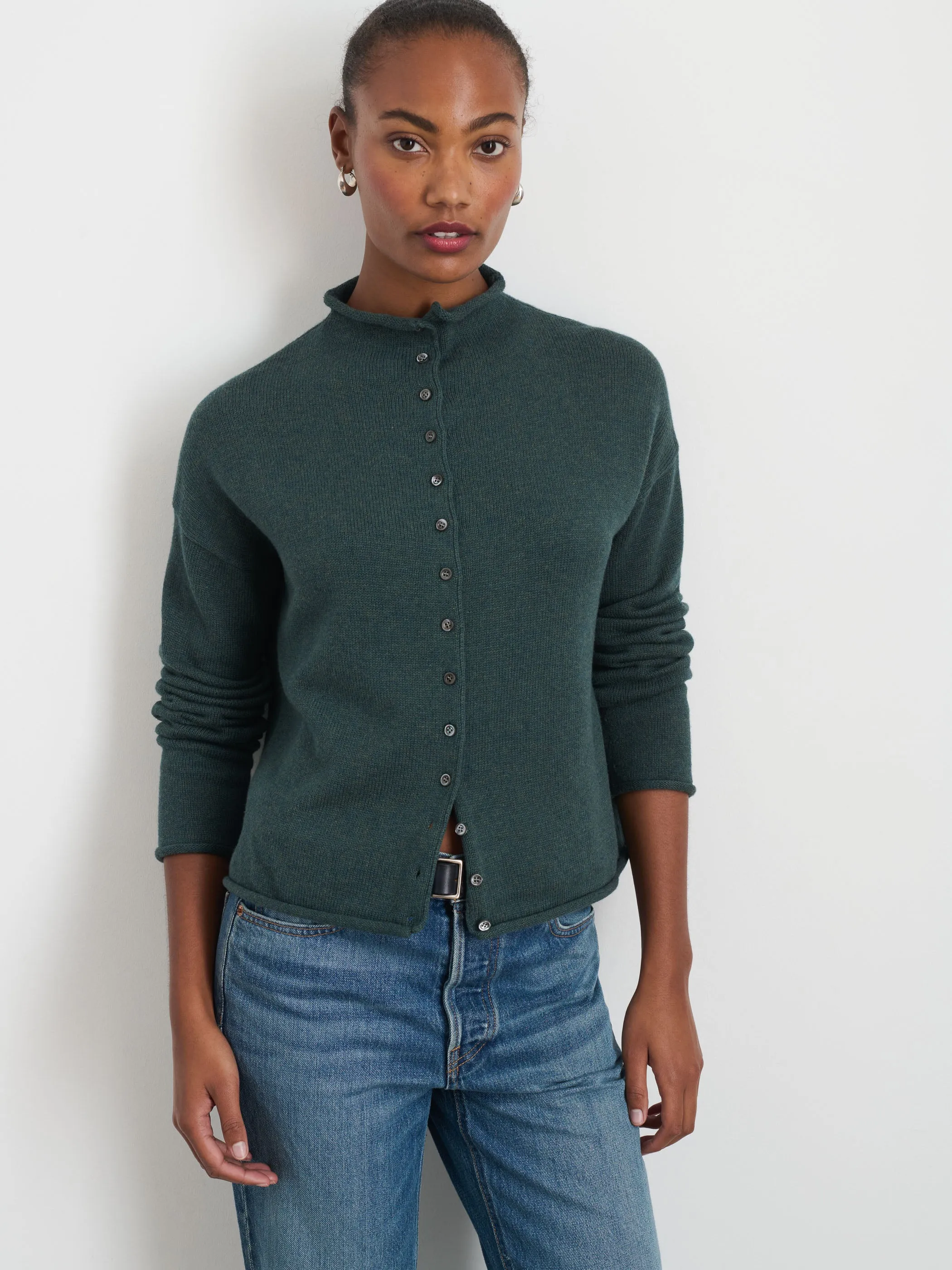 Taylor Rollneck Cardigan in Cotton Cashmere sold by Alex Mill product image thumbnail 5