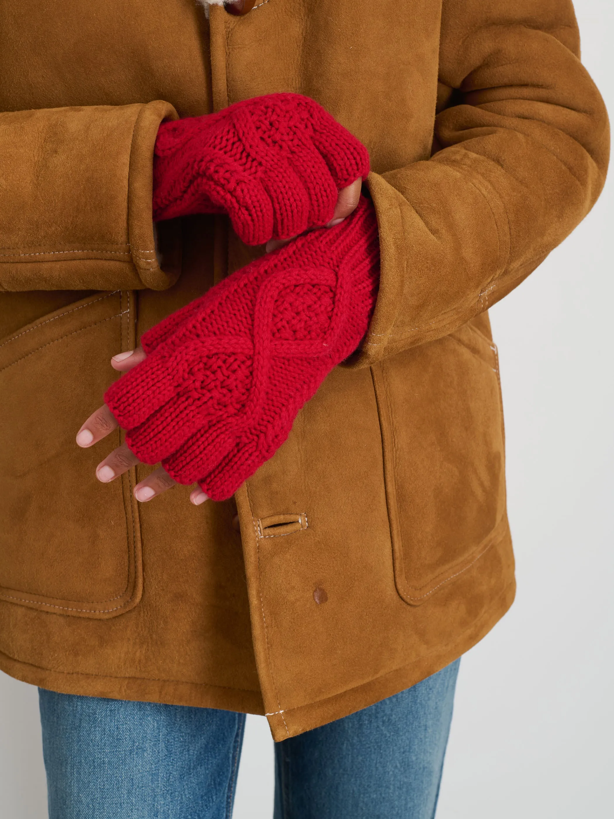 Aran Cable Gloves In Wool sold by Alex Mill product image thumbnail 2