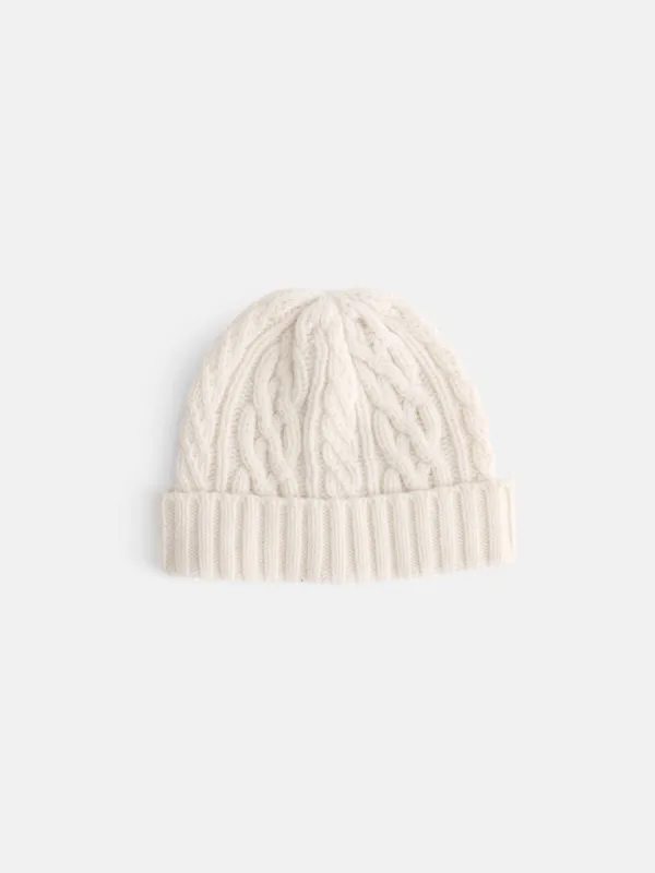 Aran Cable Beanie In Wool sold by Alex Mill