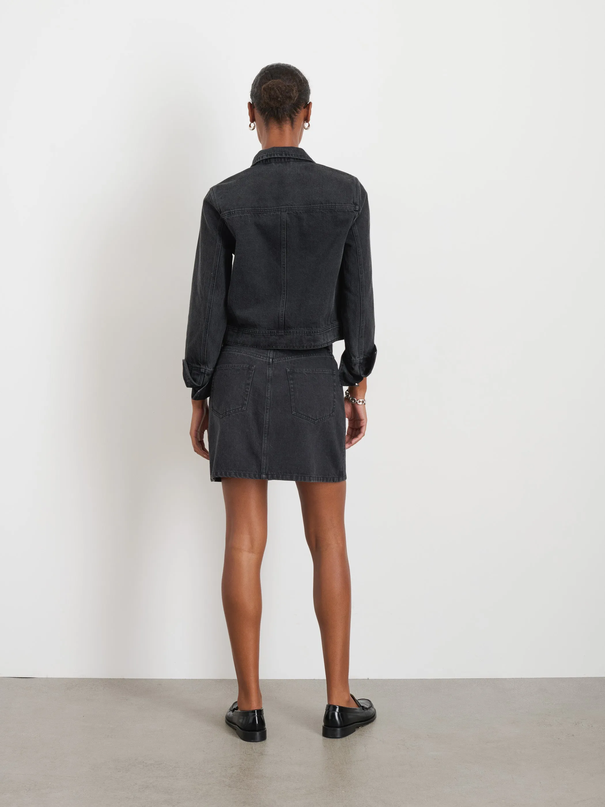 Betty Cropped Jacket In Black Denim sold by Alex Mill product image thumbnail 5