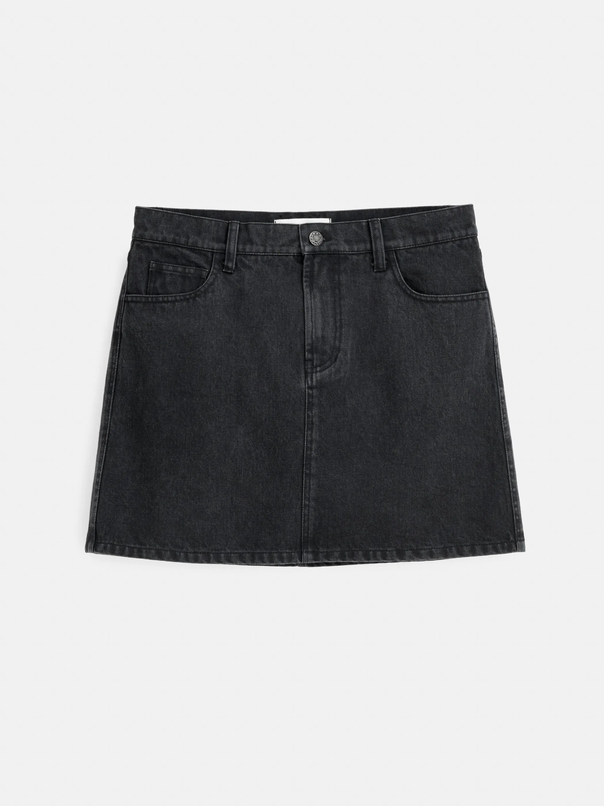 Andie Mini Skirt In Black Denim sold by Alex Mill