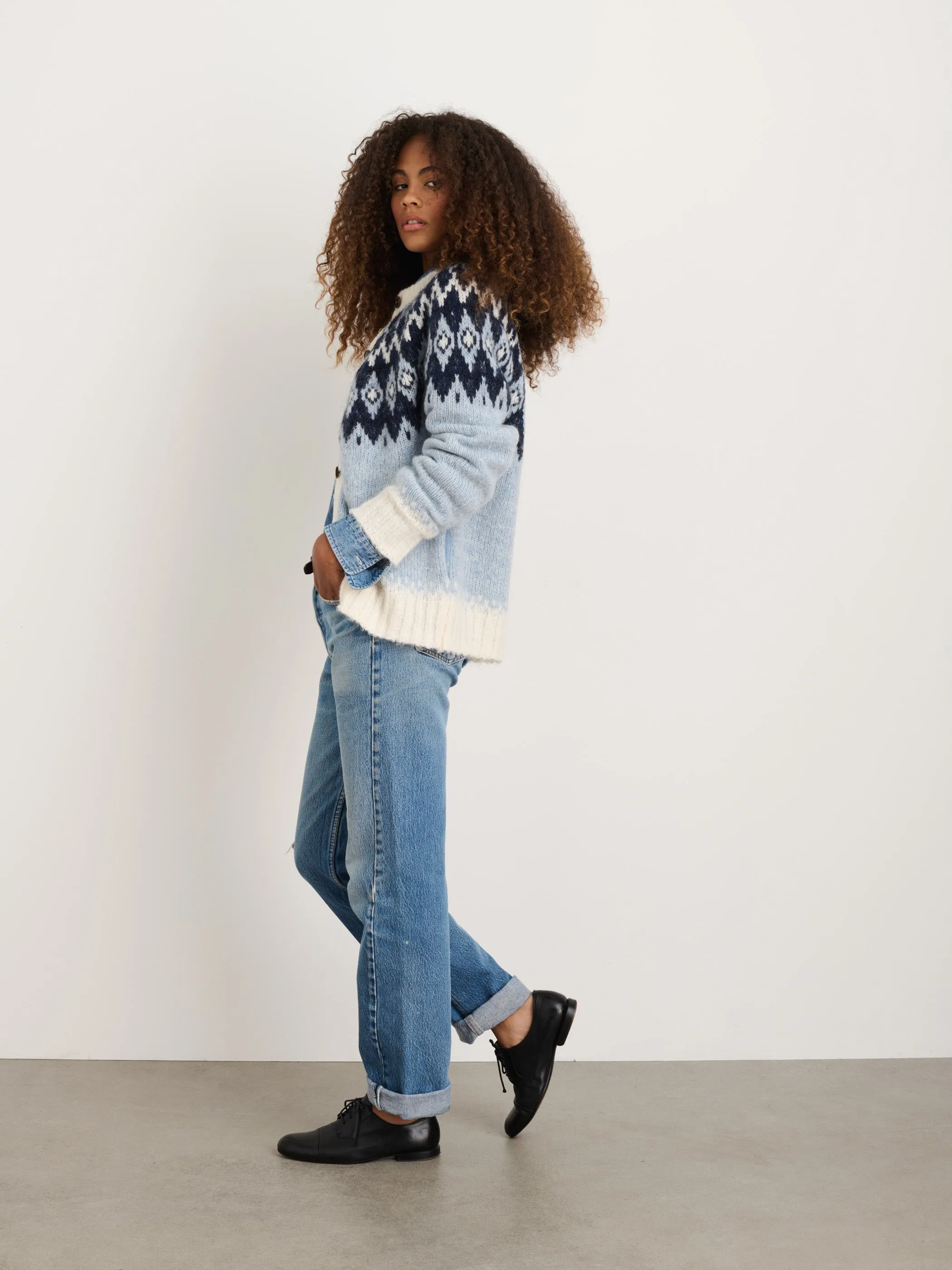 Ashwood Fair Isle Cardigan sold by Alex Mill product image thumbnail 4