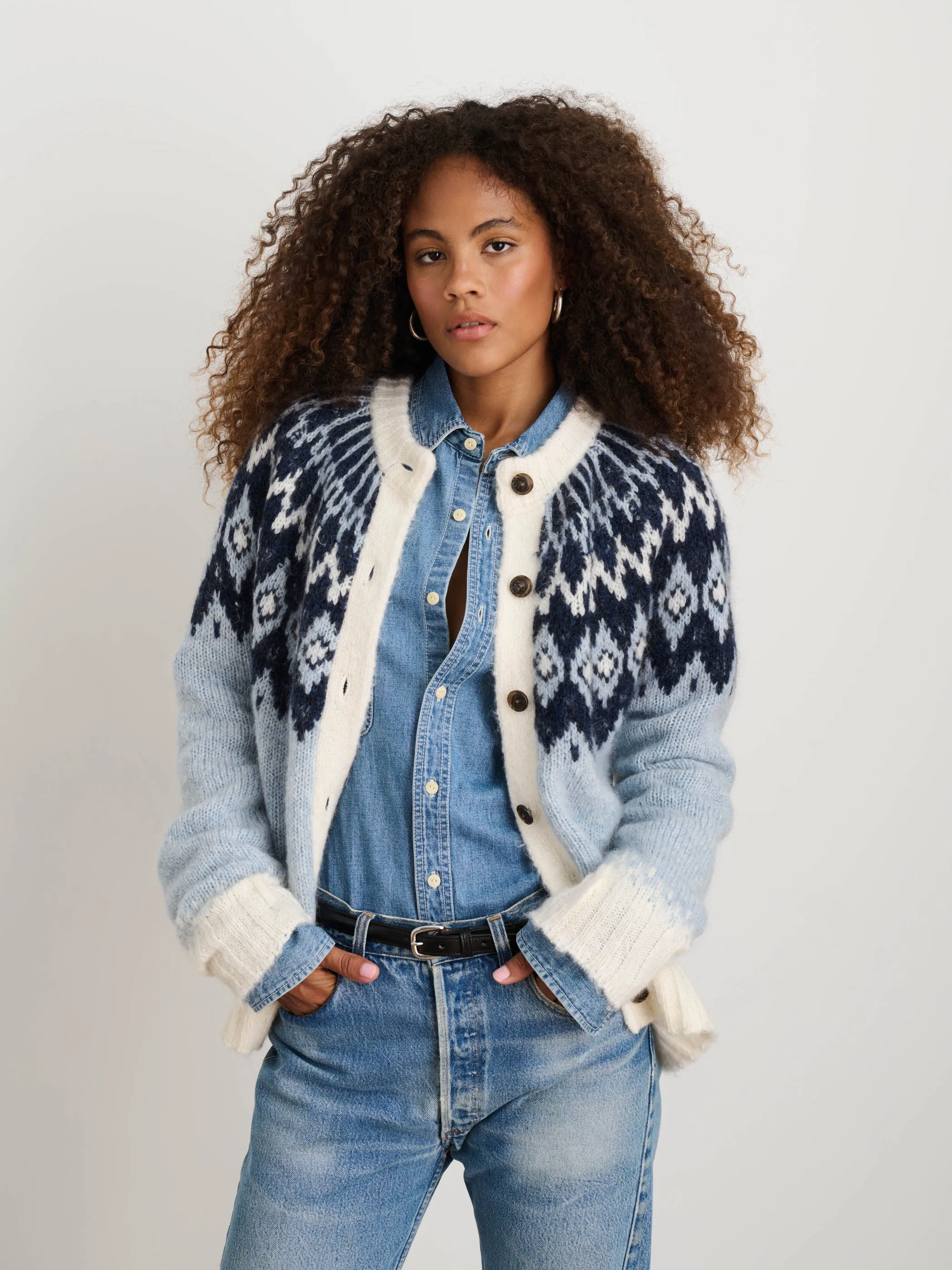 Ashwood Fair Isle Cardigan sold by Alex Mill product image thumbnail 3