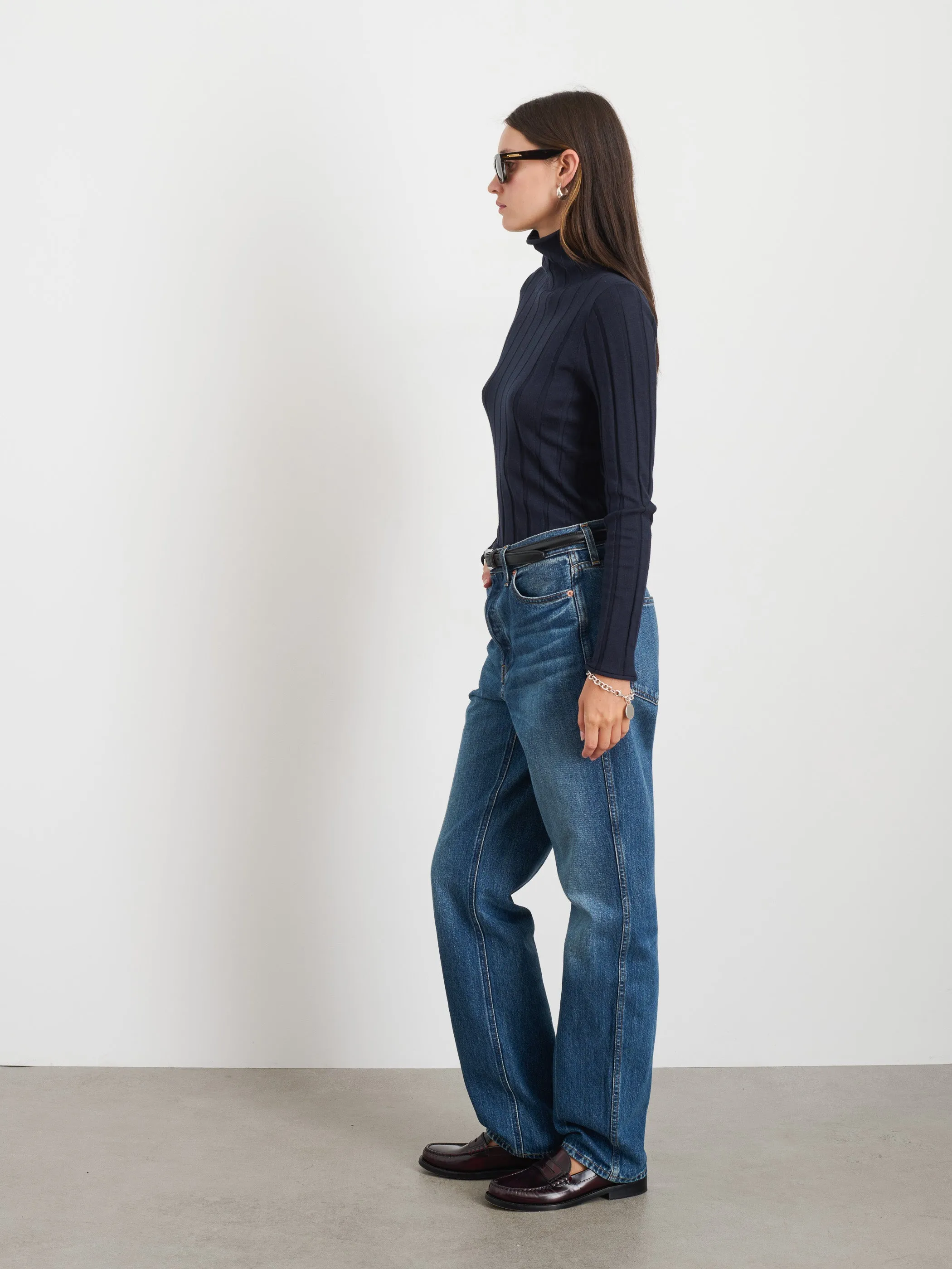 Ellie Ribbed Turtleneck In Cotton Cashmere sold by Alex Mill product image thumbnail 5