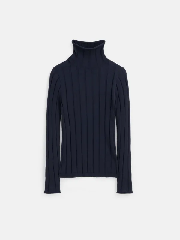 Ellie Ribbed Turtleneck In Cotton Cashmere sold by Alex Mill