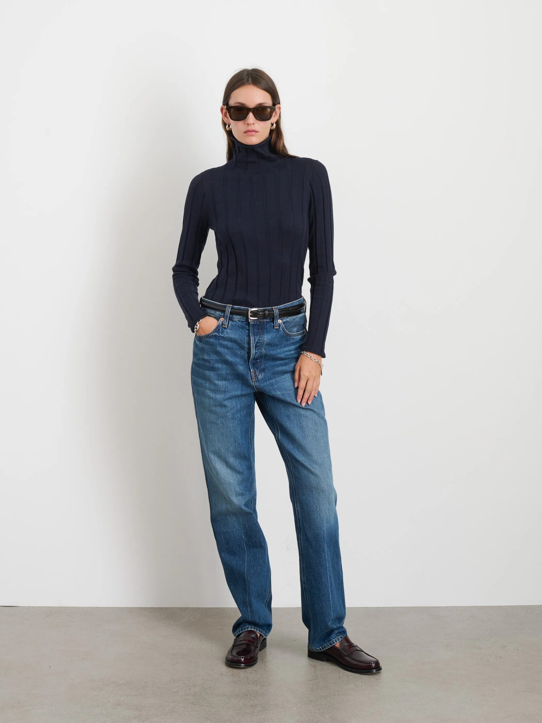 Ellie Ribbed Turtleneck In Cotton Cashmere sold by Alex Mill product image thumbnail 4