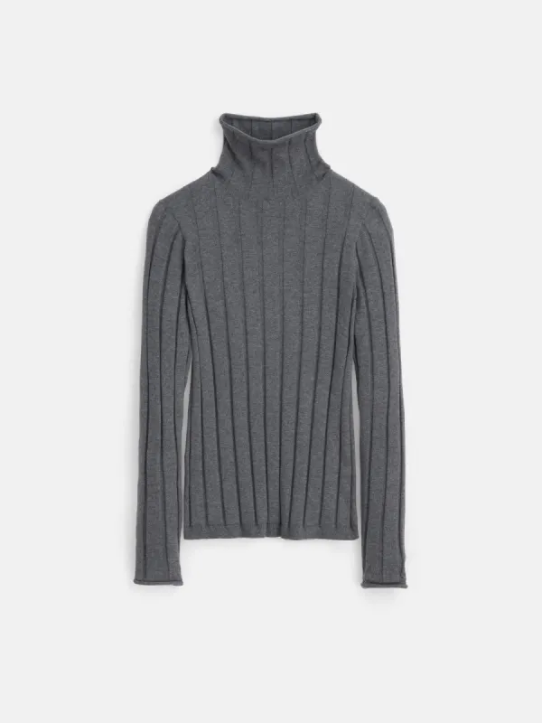 Ellie Ribbed Turtleneck In Cotton Cashmere sold by Alex Mill