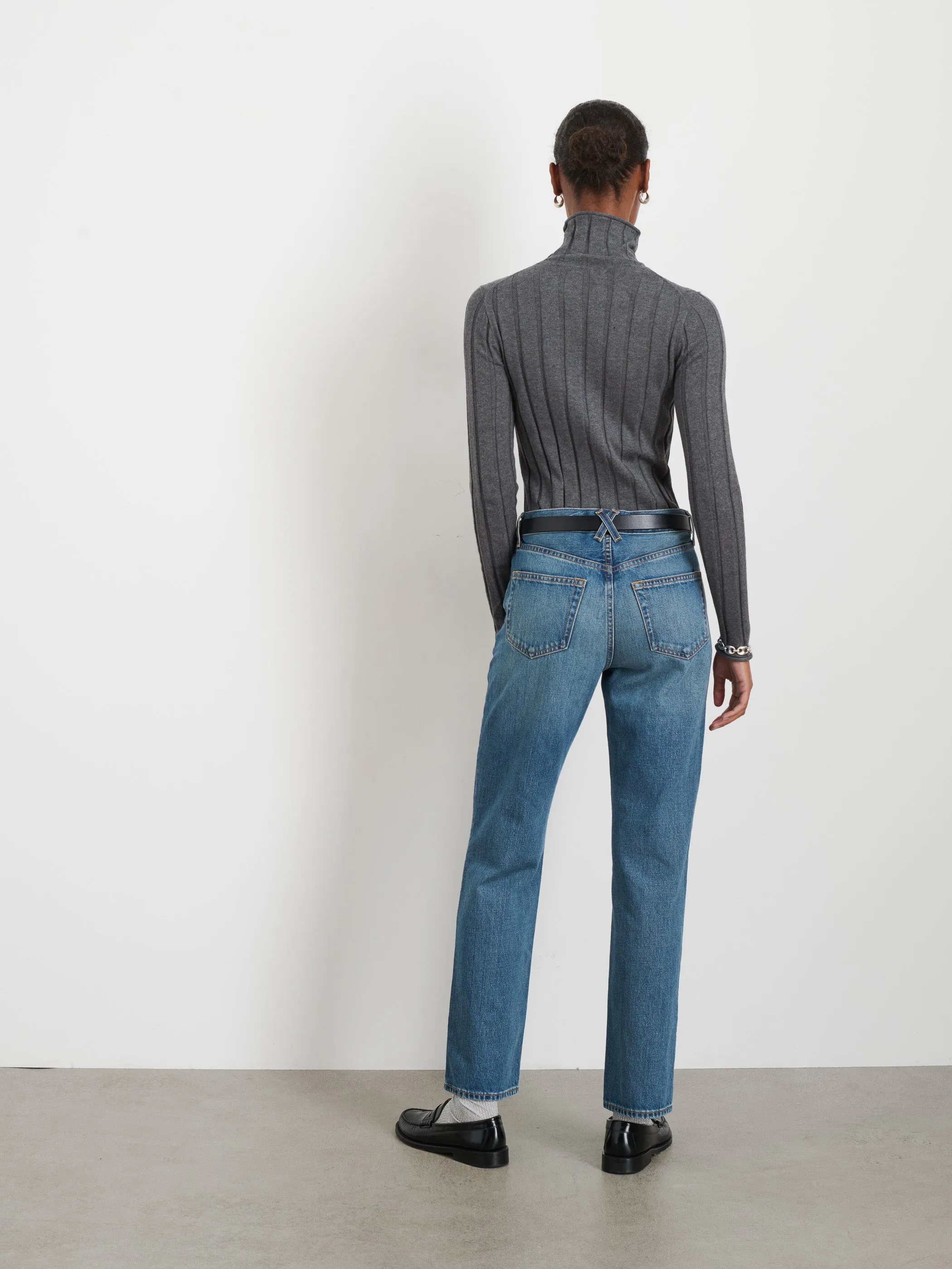 Ellie Ribbed Turtleneck In Cotton Cashmere sold by Alex Mill product image thumbnail 5