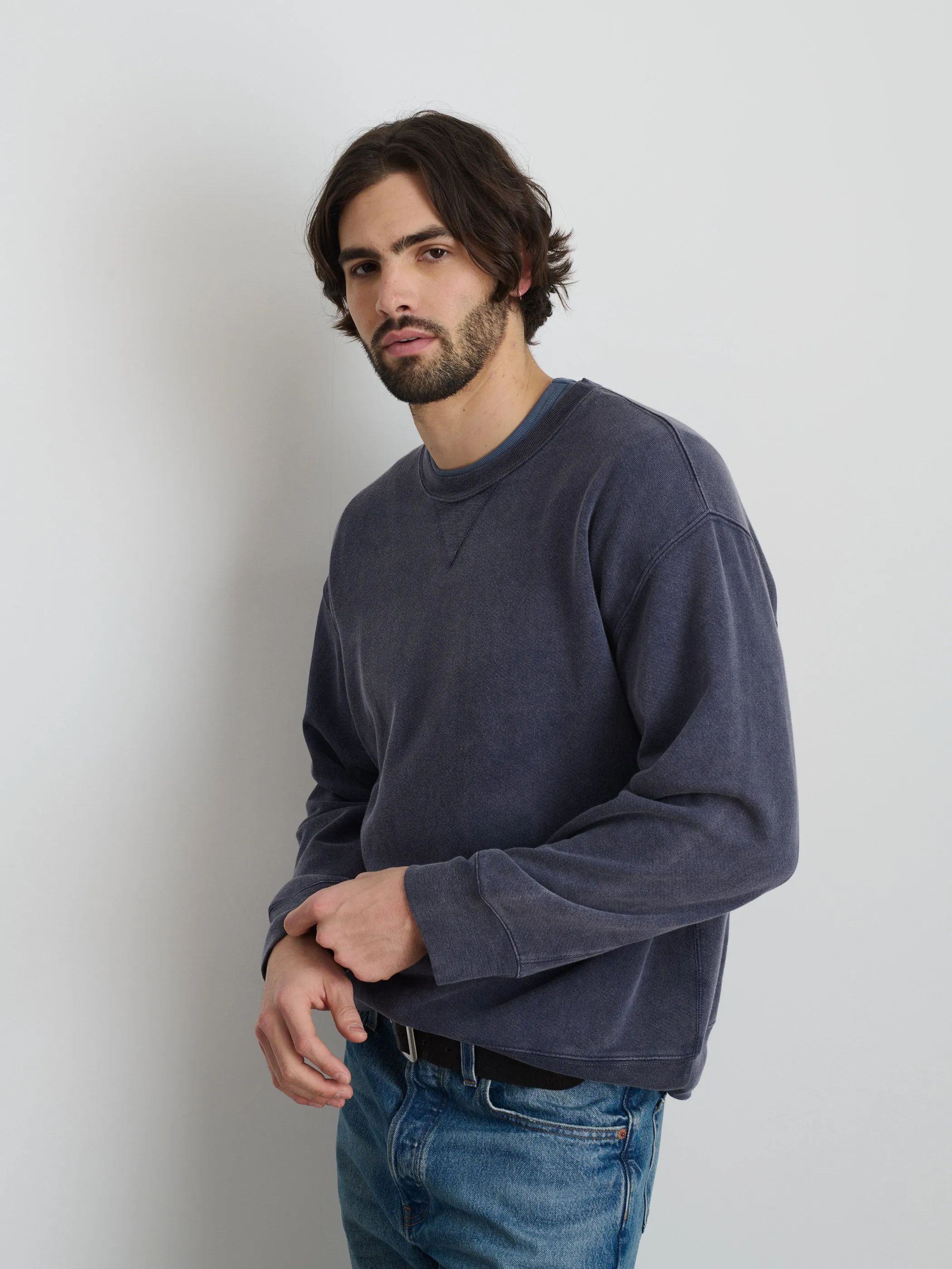 Marlon Sweatshirt in Lightweight Cotton Terry sold by Alex Mill product image thumbnail 3