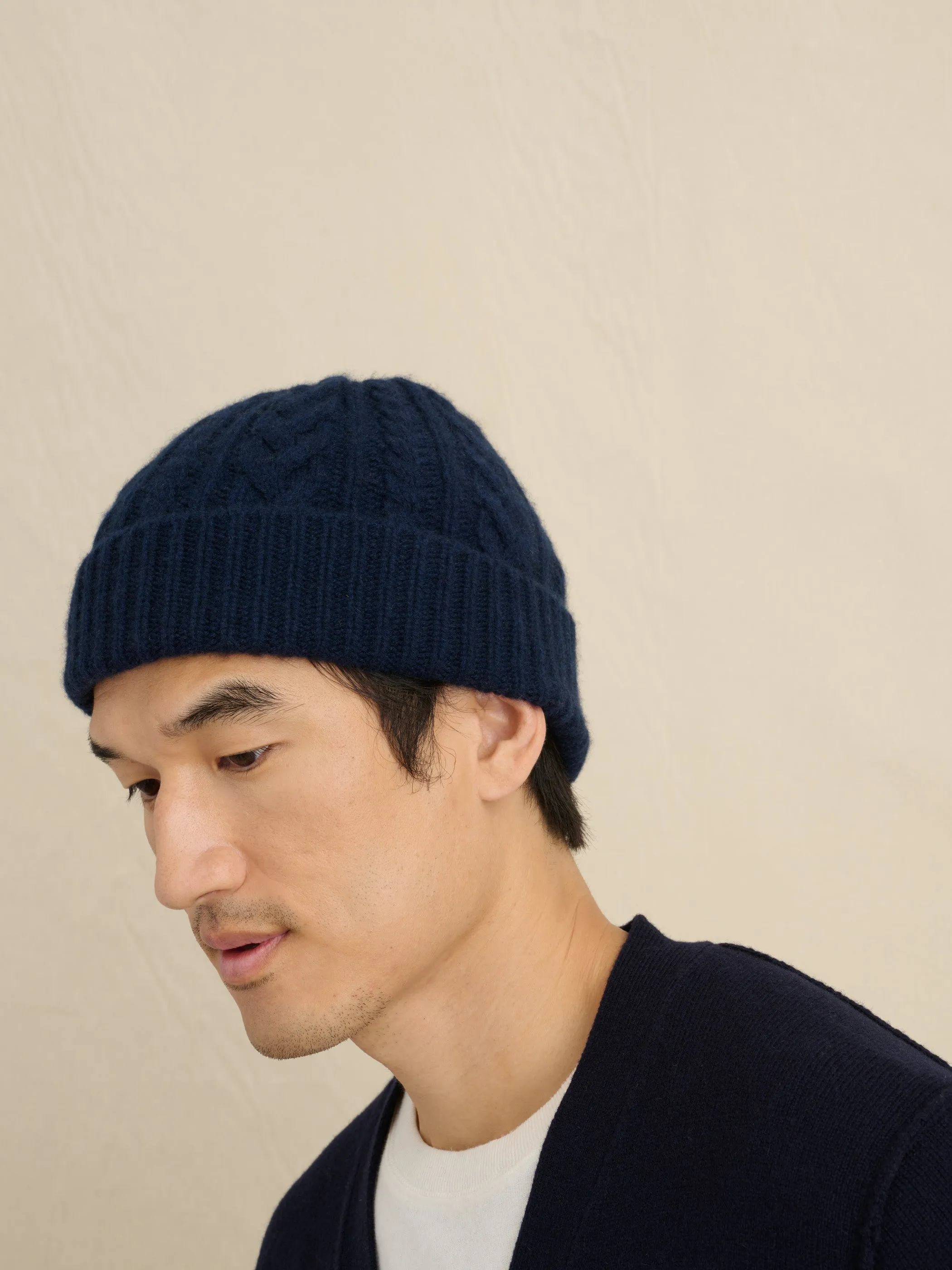 Cashmere Cable Beanie sold by Alex Mill product image thumbnail 3