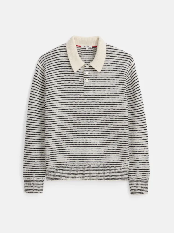 Carl Striped Polo In Merino Wool sold by Alex Mill