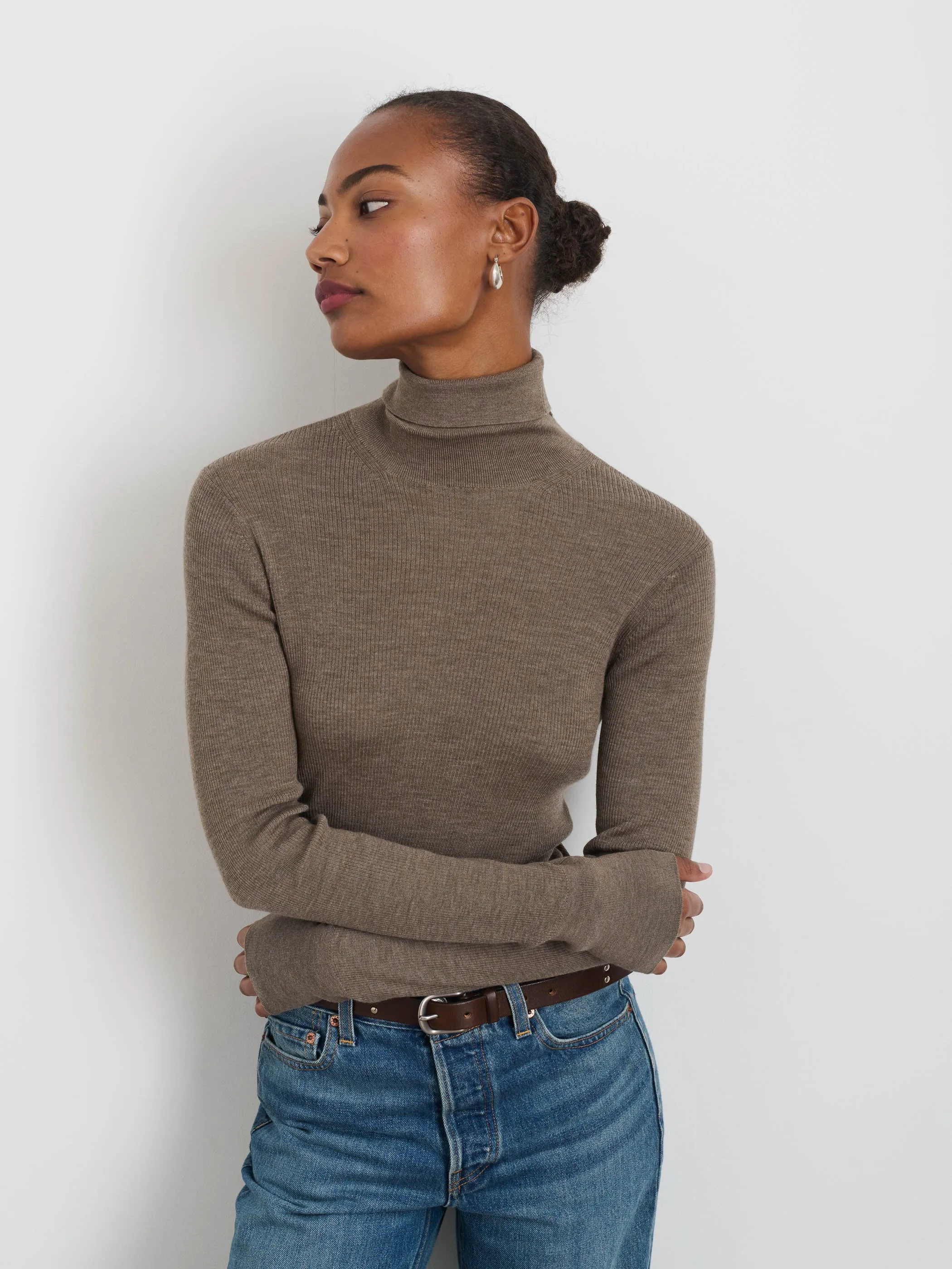 Emmaline Turtleneck In Merino Wool sold by Alex Mill product image thumbnail 2