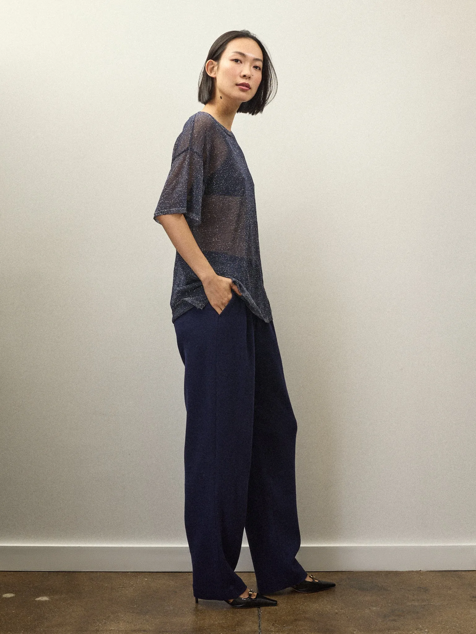 Becky Malinsky x Alex Mill Walker Pleated Pant in Wool Crepe sold by Alex Mill product image thumbnail 3