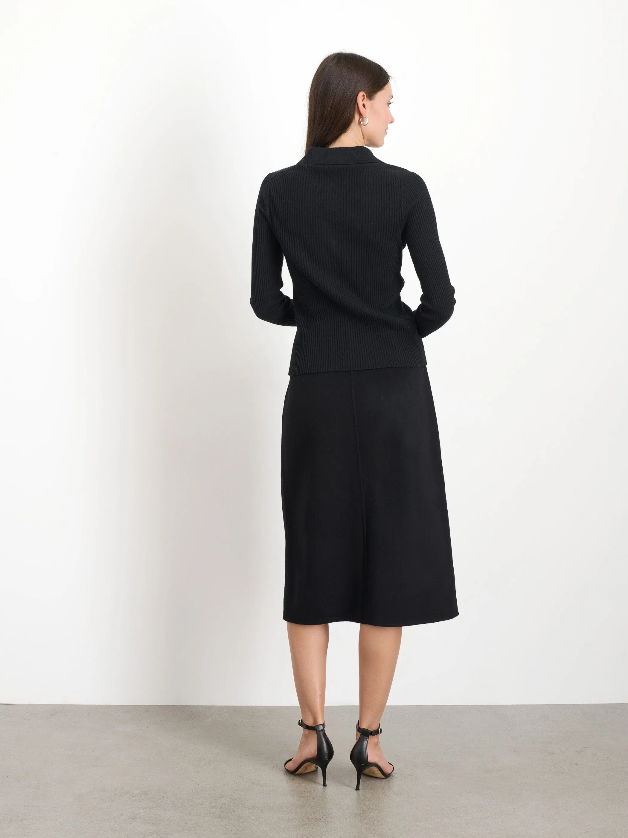 Parker Midi Skirt In Double Face Wool sold by Alex Mill product image thumbnail 5
