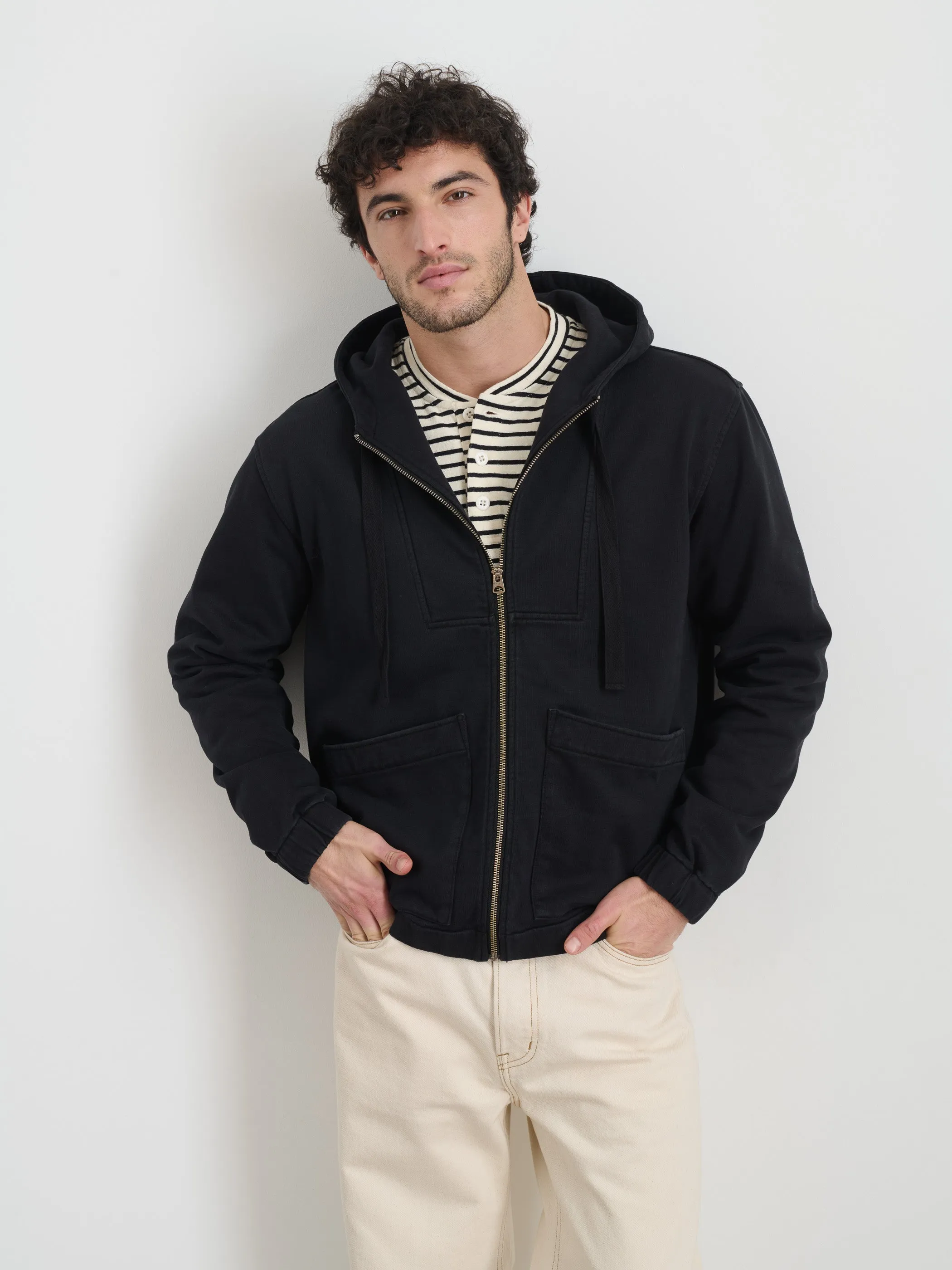 Fleece Track Zip Hoodie sold by Alex Mill product image thumbnail 2