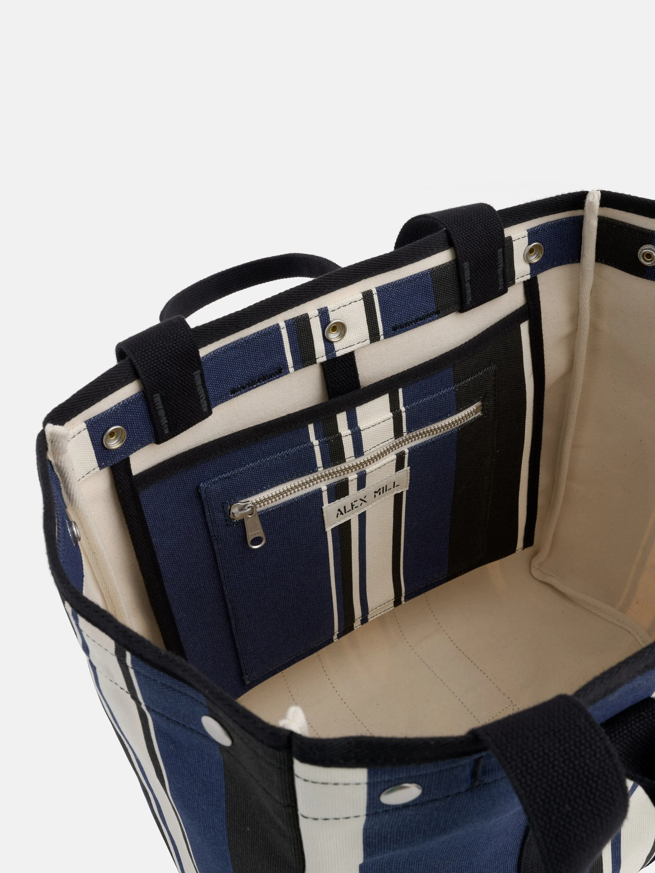 The Perfect Weekday Tote in Navy Cabana Stripe sold by Alex Mill product image thumbnail 3