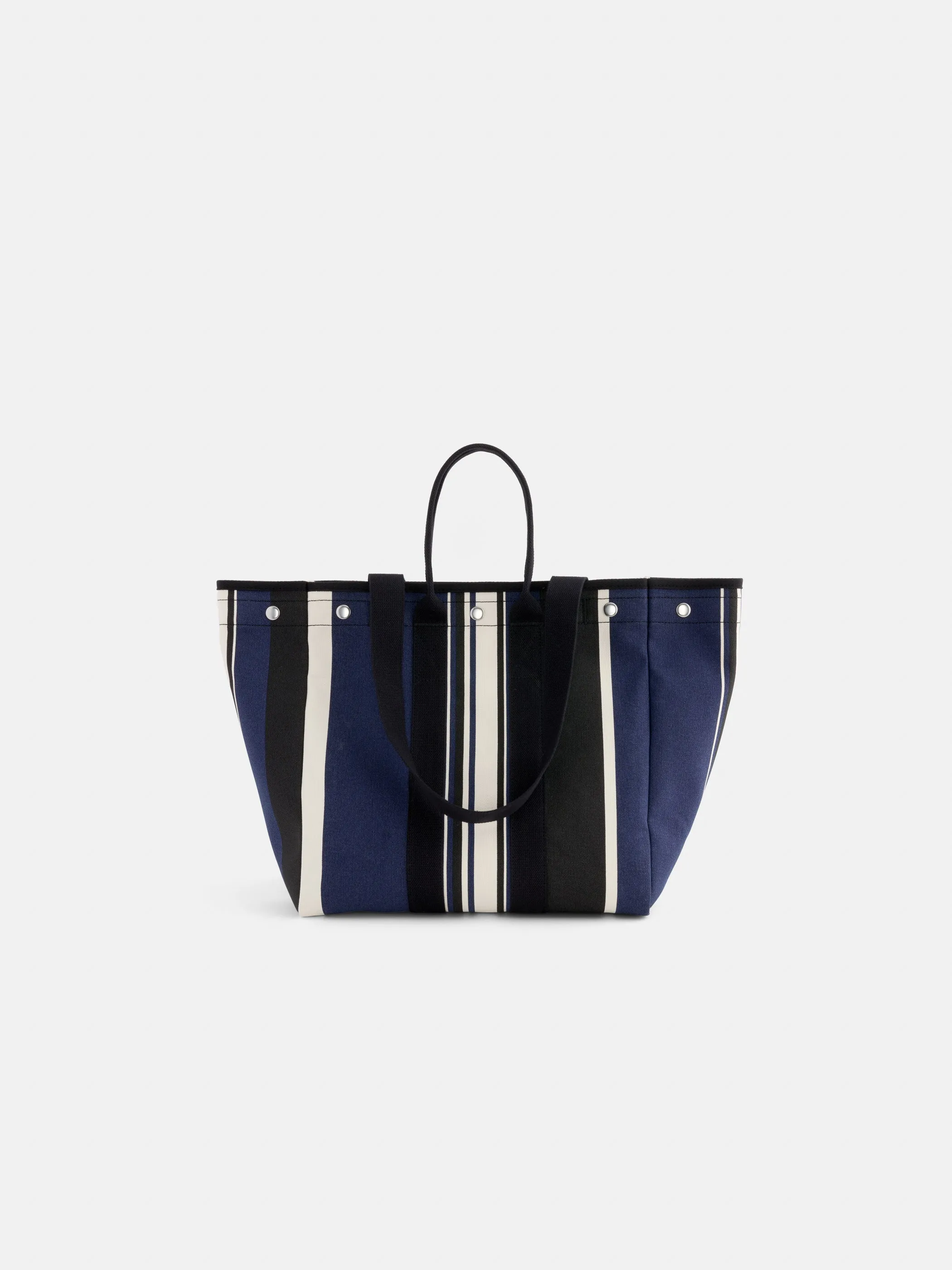 The Perfect Weekday Tote in Navy Cabana Stripe sold by Alex Mill