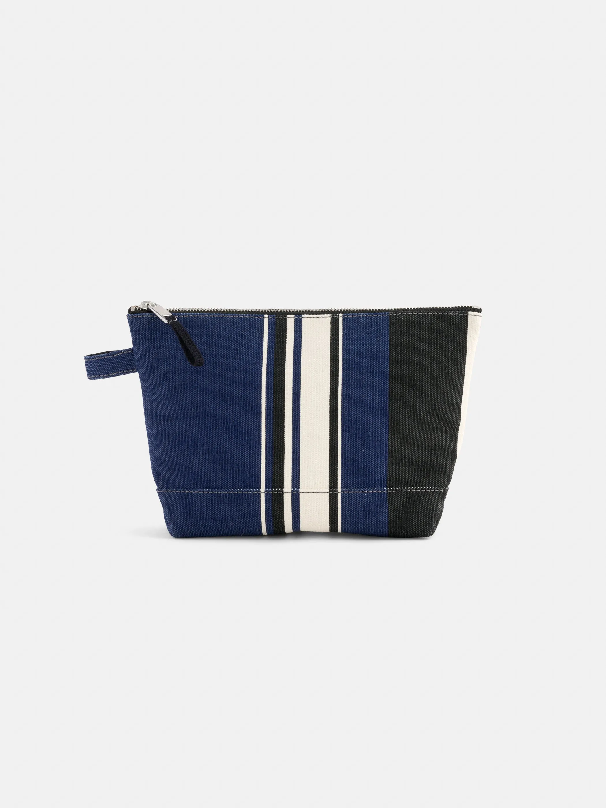 The Perfect Canvas Pouch in Navy Cabana Stripe sold by Alex Mill