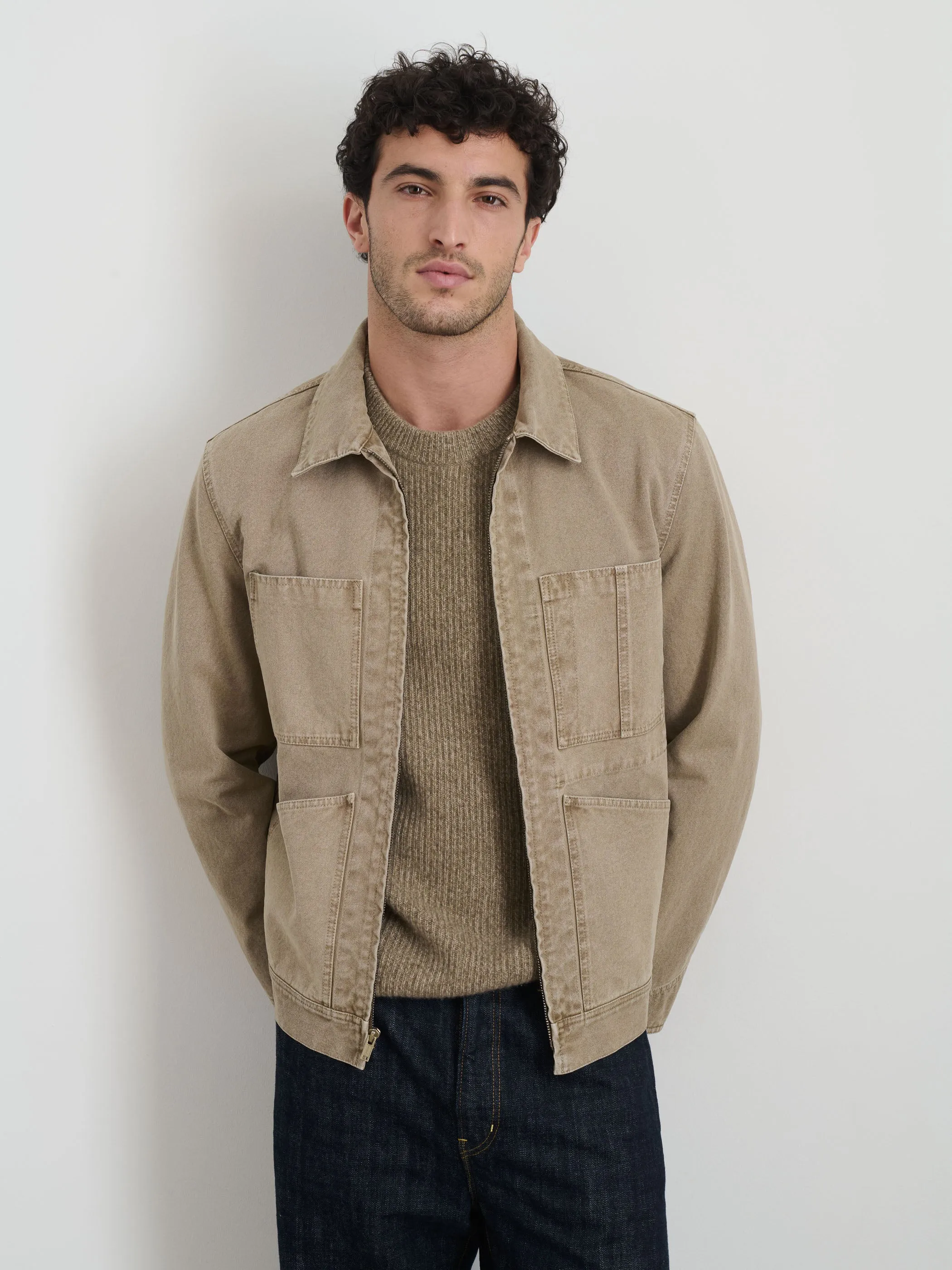 Garment Dyed Zip Work Jacket In Canvas sold by Alex Mill product image thumbnail 2