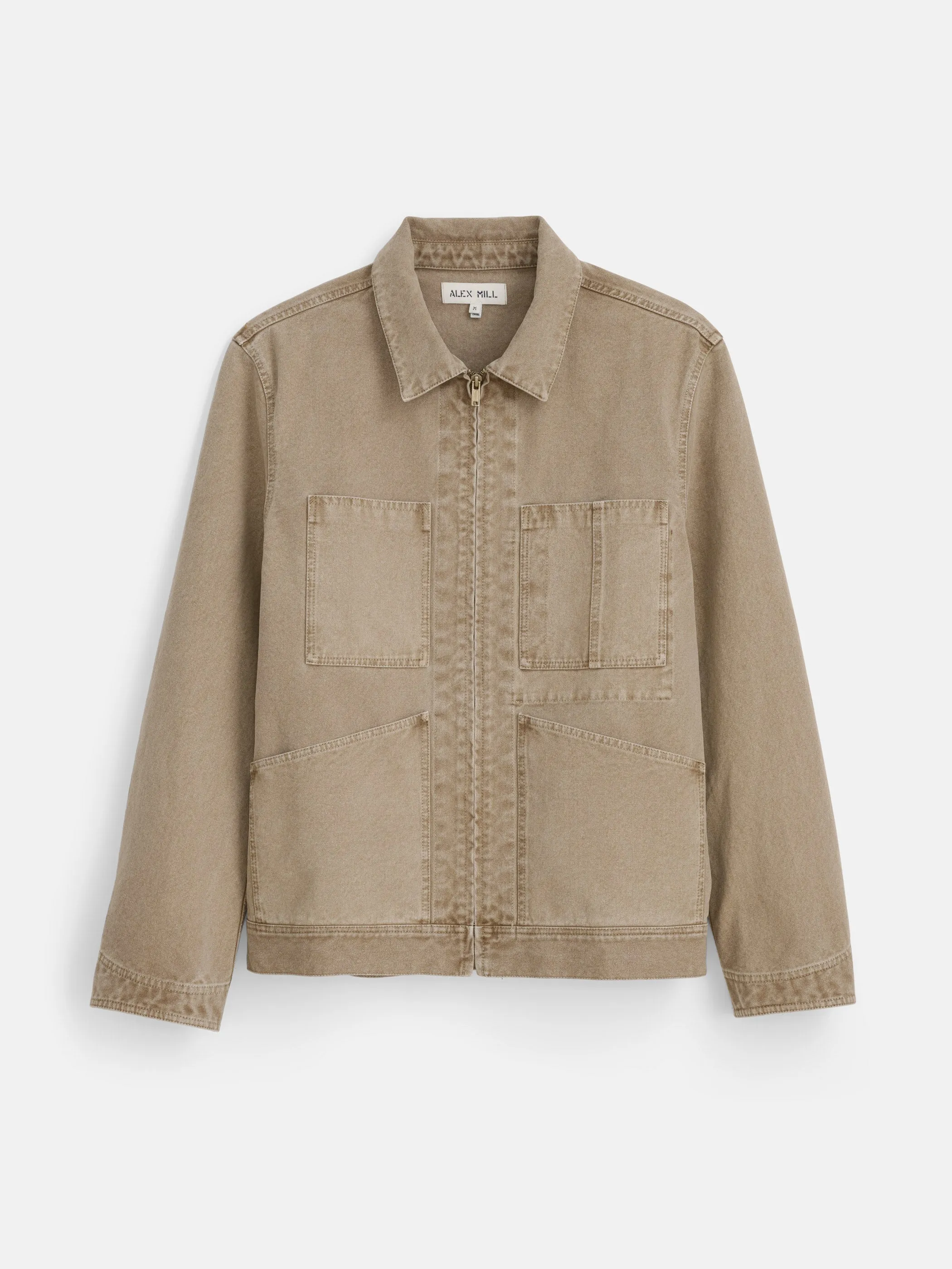 Garment Dyed Zip Work Jacket In Canvas sold by Alex Mill
