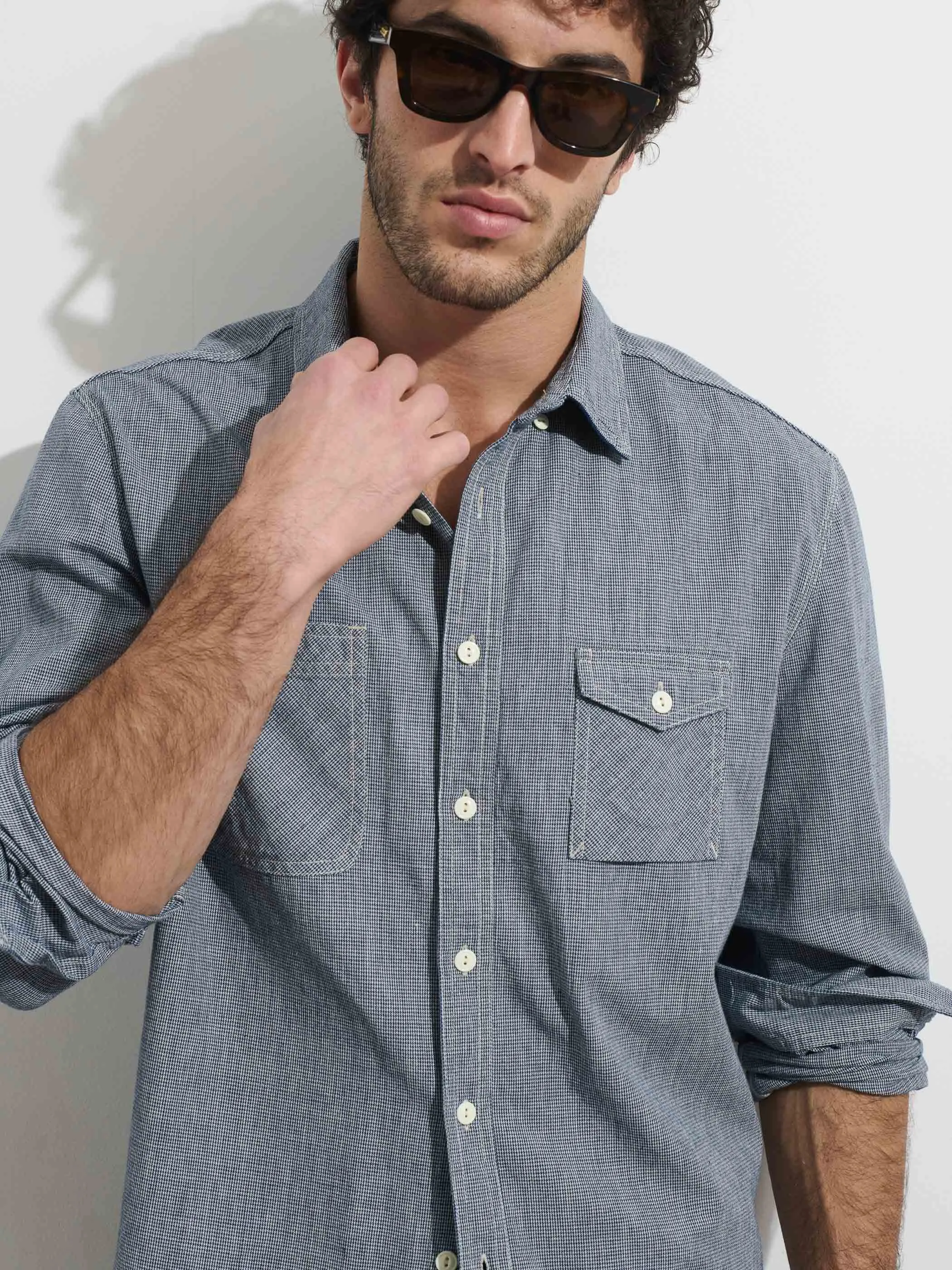 OMNIGOD x Alex Mill Utility Shirt In Houndstooth sold by Alex Mill product image thumbnail 5