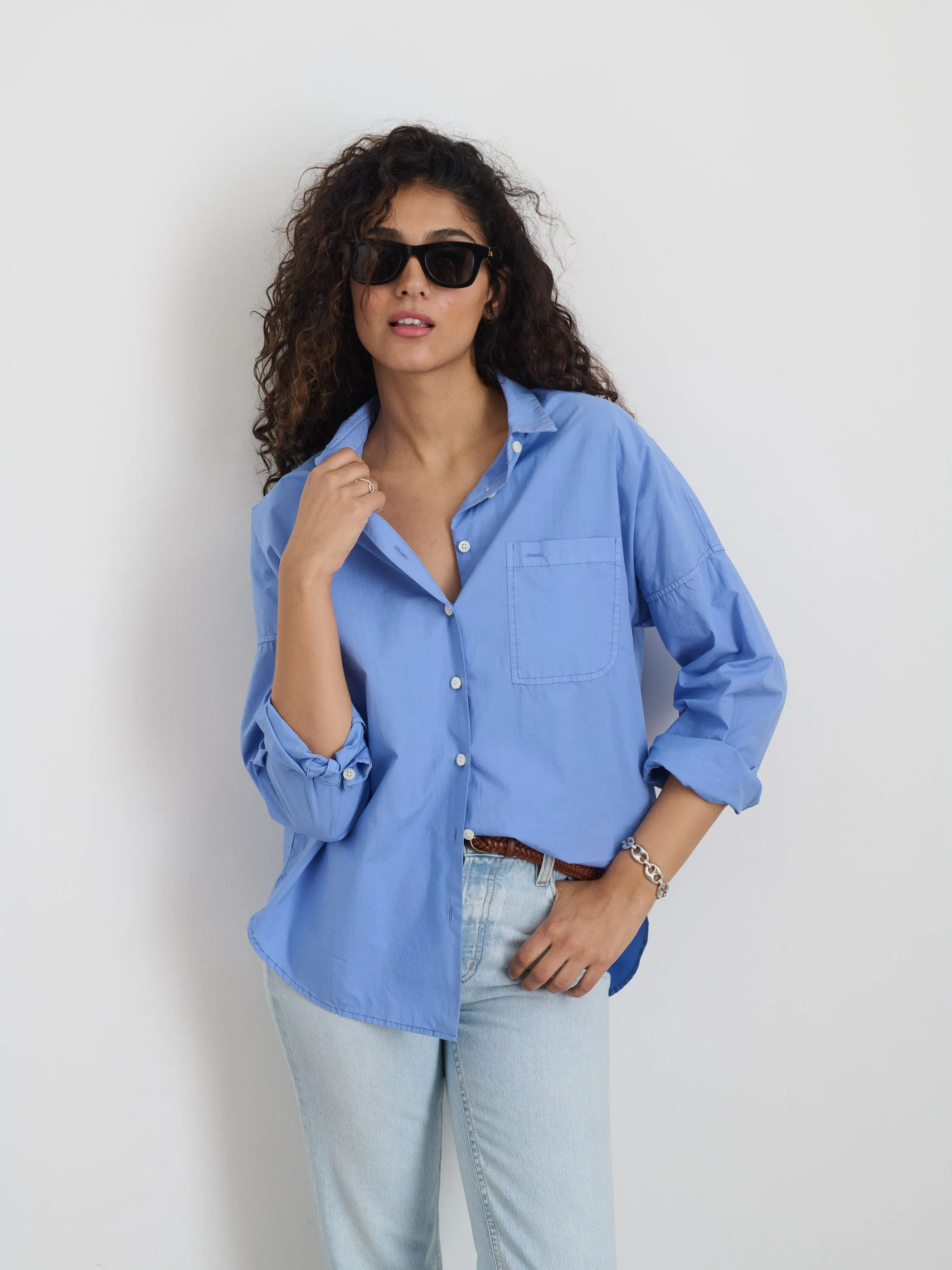 Jo Shirt In Cotton Poplin sold by Alex Mill product image thumbnail 3