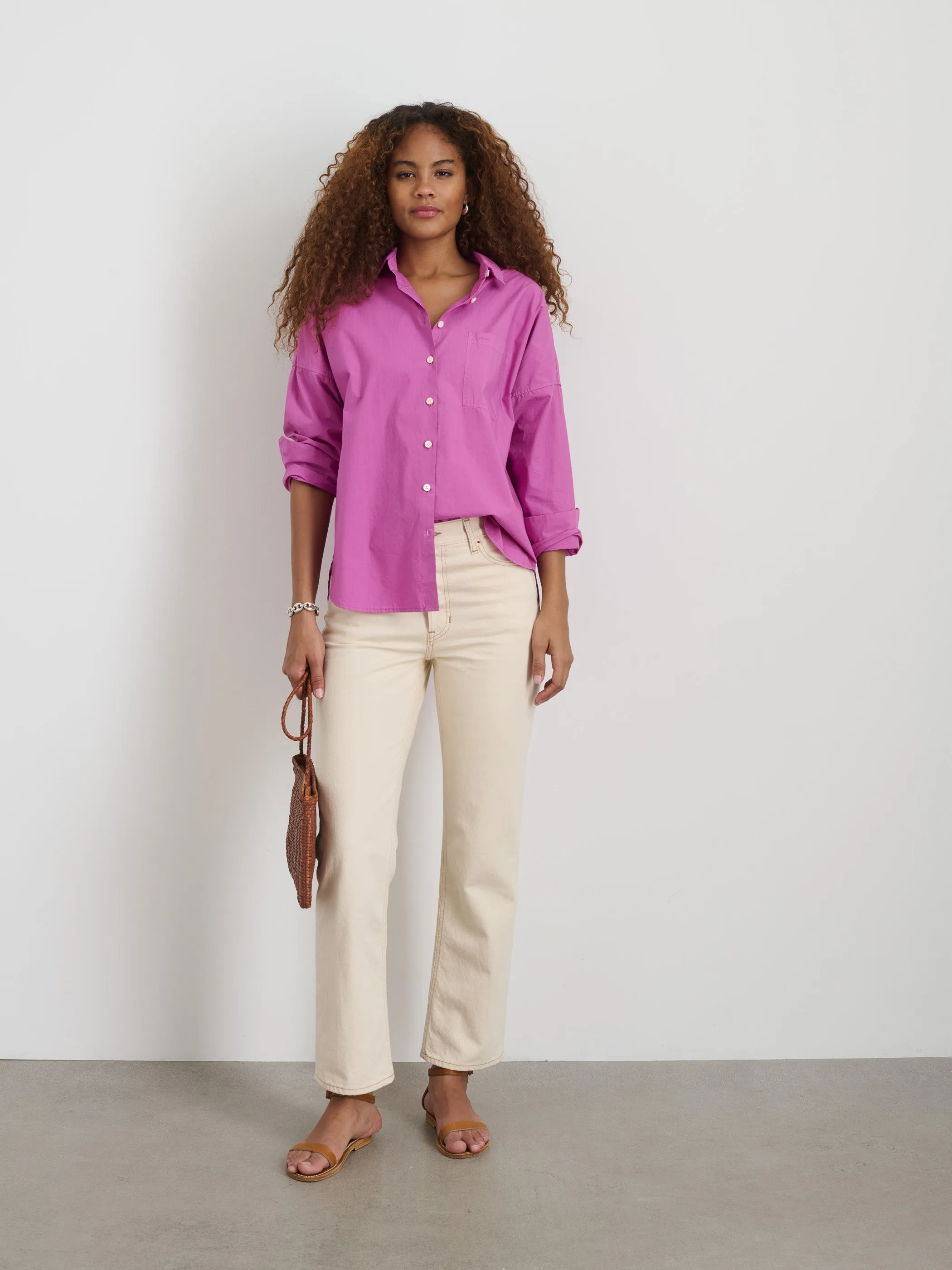 Jo Shirt In Cotton Poplin sold by Alex Mill product image thumbnail 2