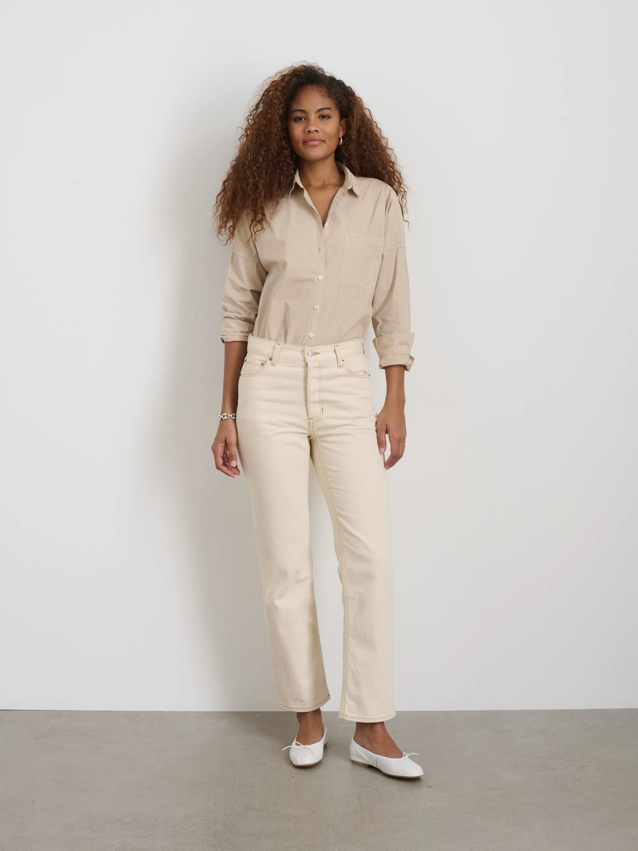 Jo Shirt In Cotton Poplin sold by Alex Mill product image thumbnail 2