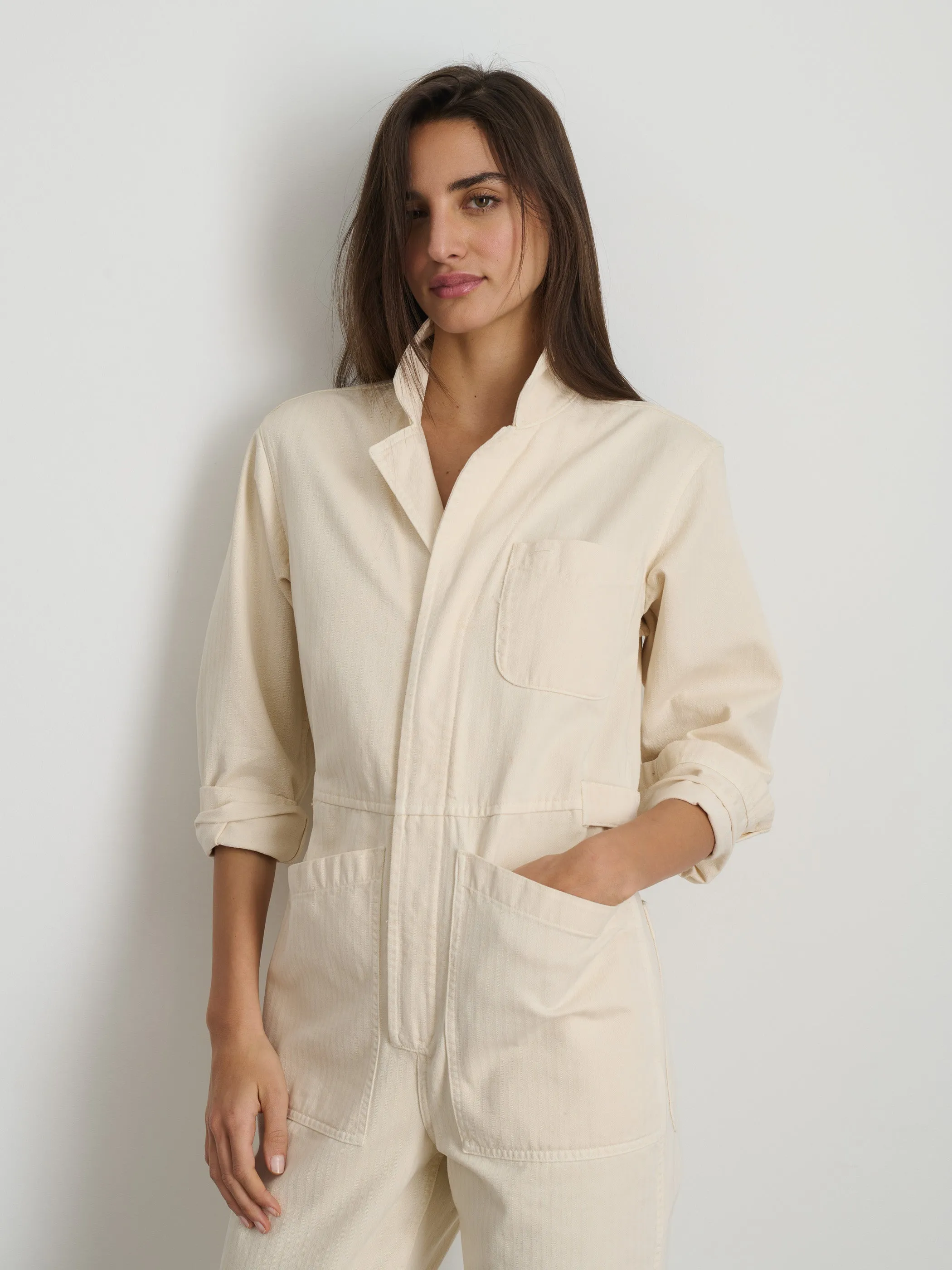 Standard Zip Jumpsuit in Herringbone sold by Alex Mill product image thumbnail 3