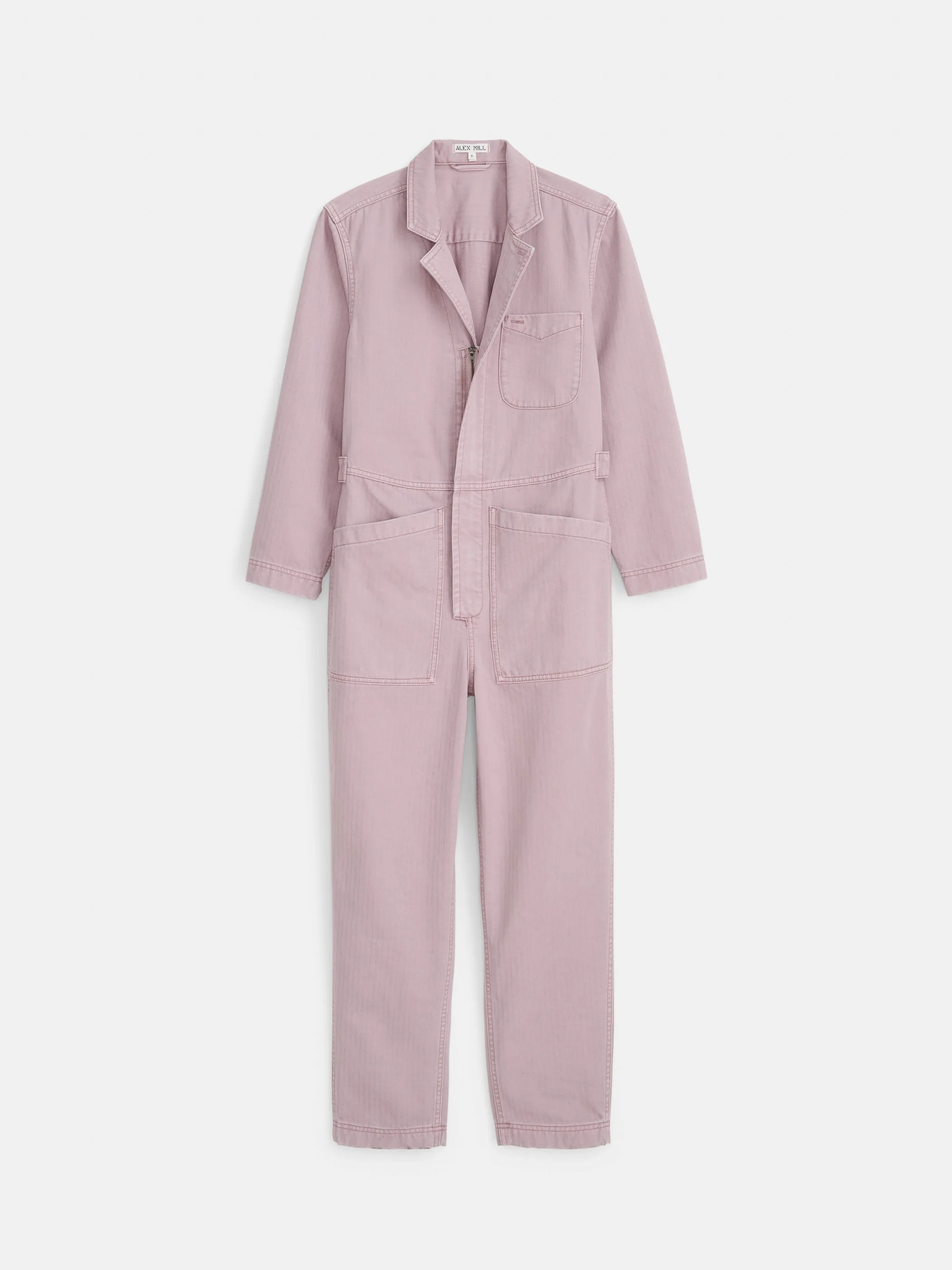 Standard Zip Jumpsuit in Herringbone sold by Alex Mill