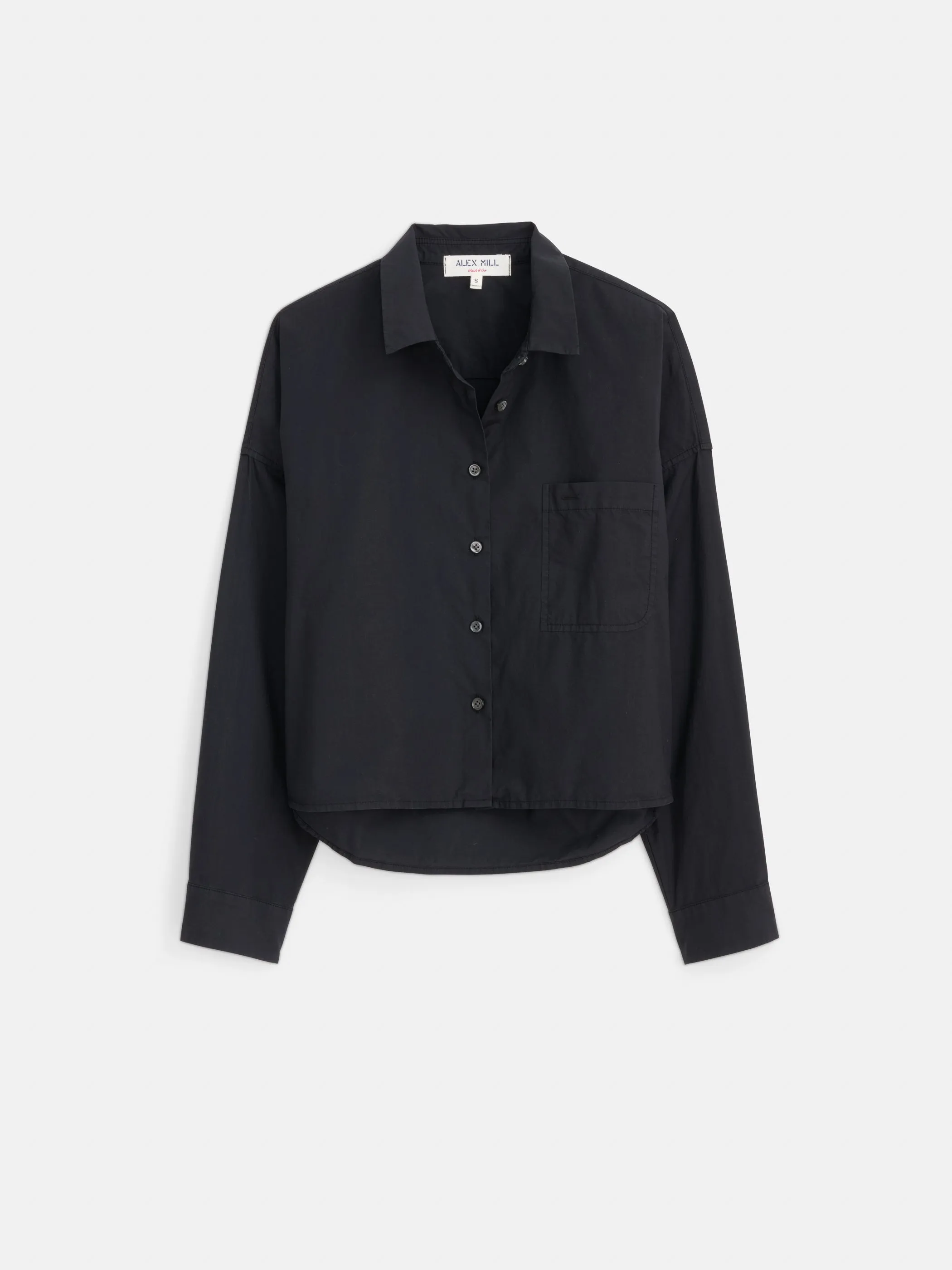 Cropped Jo Shirt in Cotton Poplin sold by Alex Mill