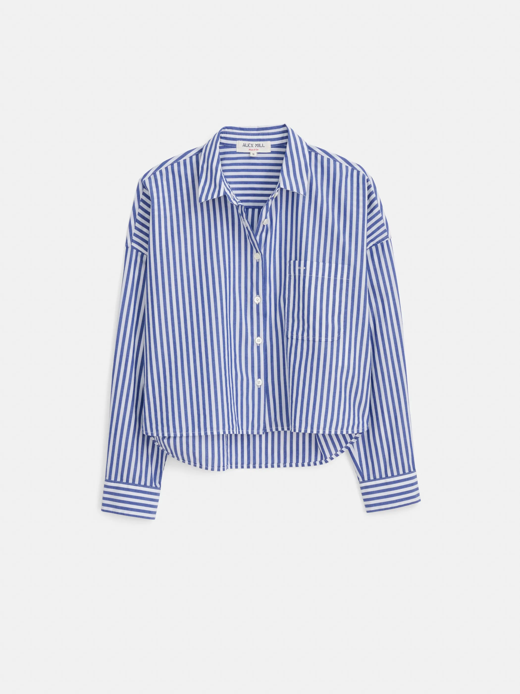 Cropped Striped Jo Shirt in Cotton sold by Alex Mill