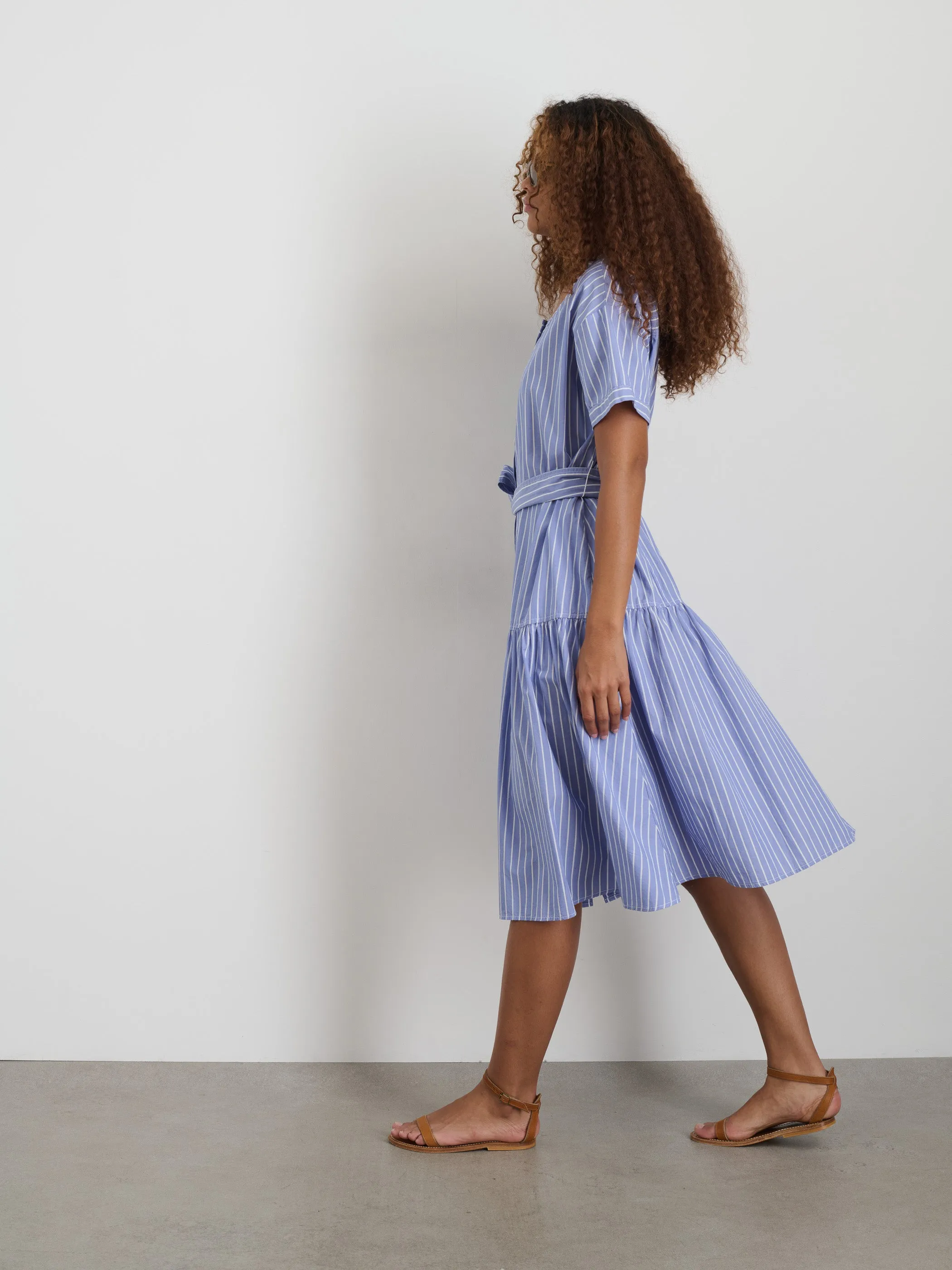 Josie Stripe Dress in Cotton Poplin sold by Alex Mill product image thumbnail 4