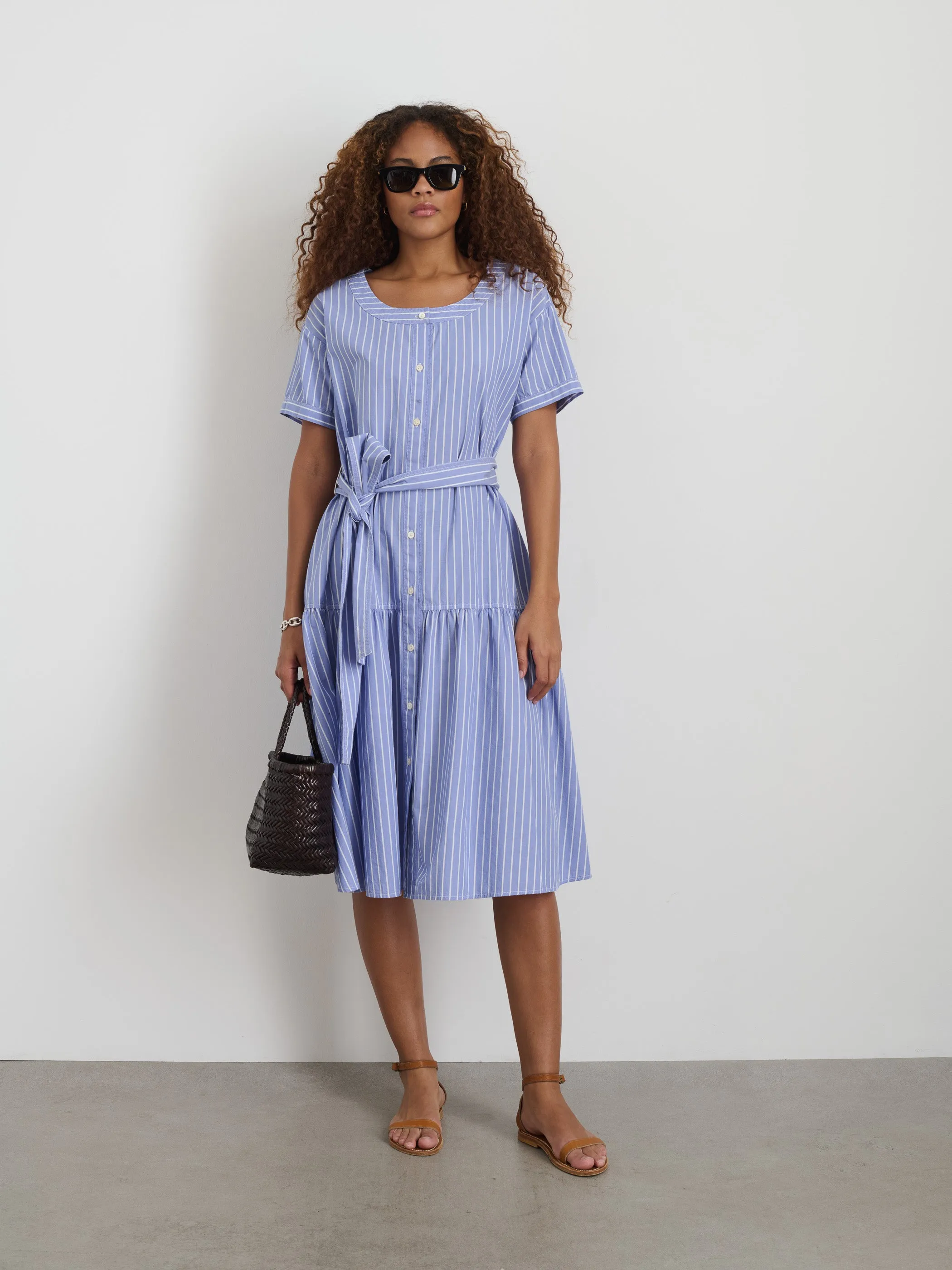 Josie Stripe Dress in Cotton Poplin sold by Alex Mill product image thumbnail 2
