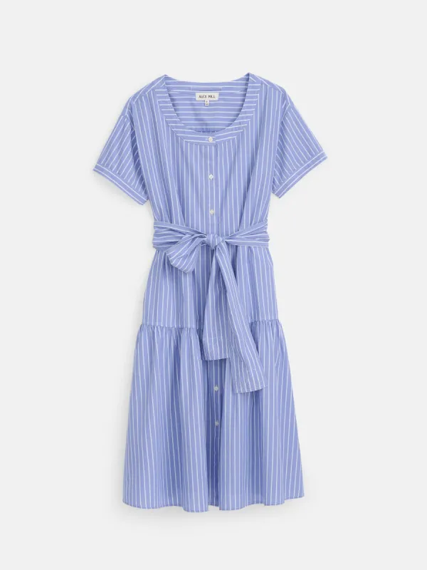 Josie Stripe Dress in Cotton Poplin sold by Alex Mill