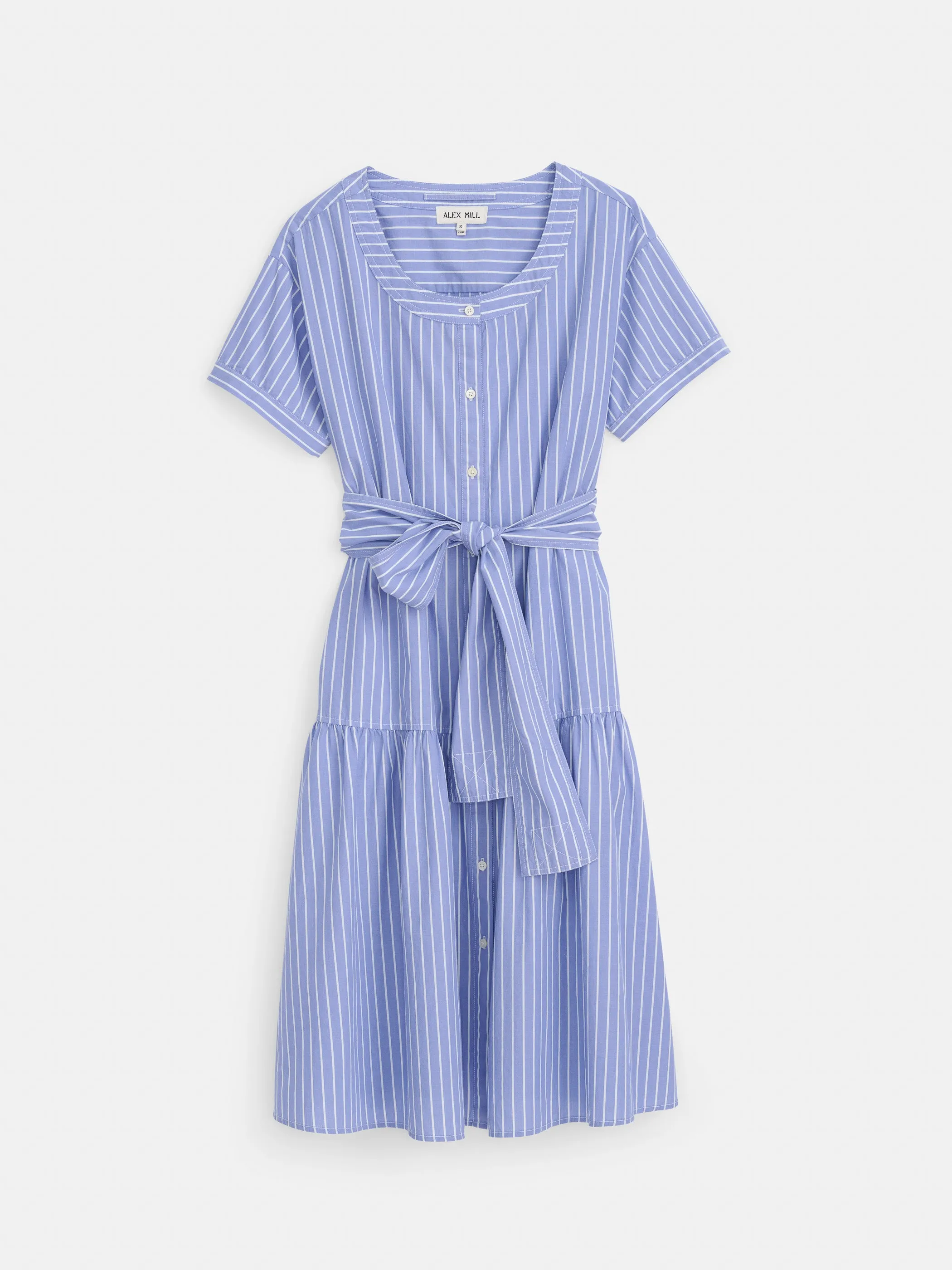 Josie Stripe Dress in Cotton Poplin sold by Alex Mill