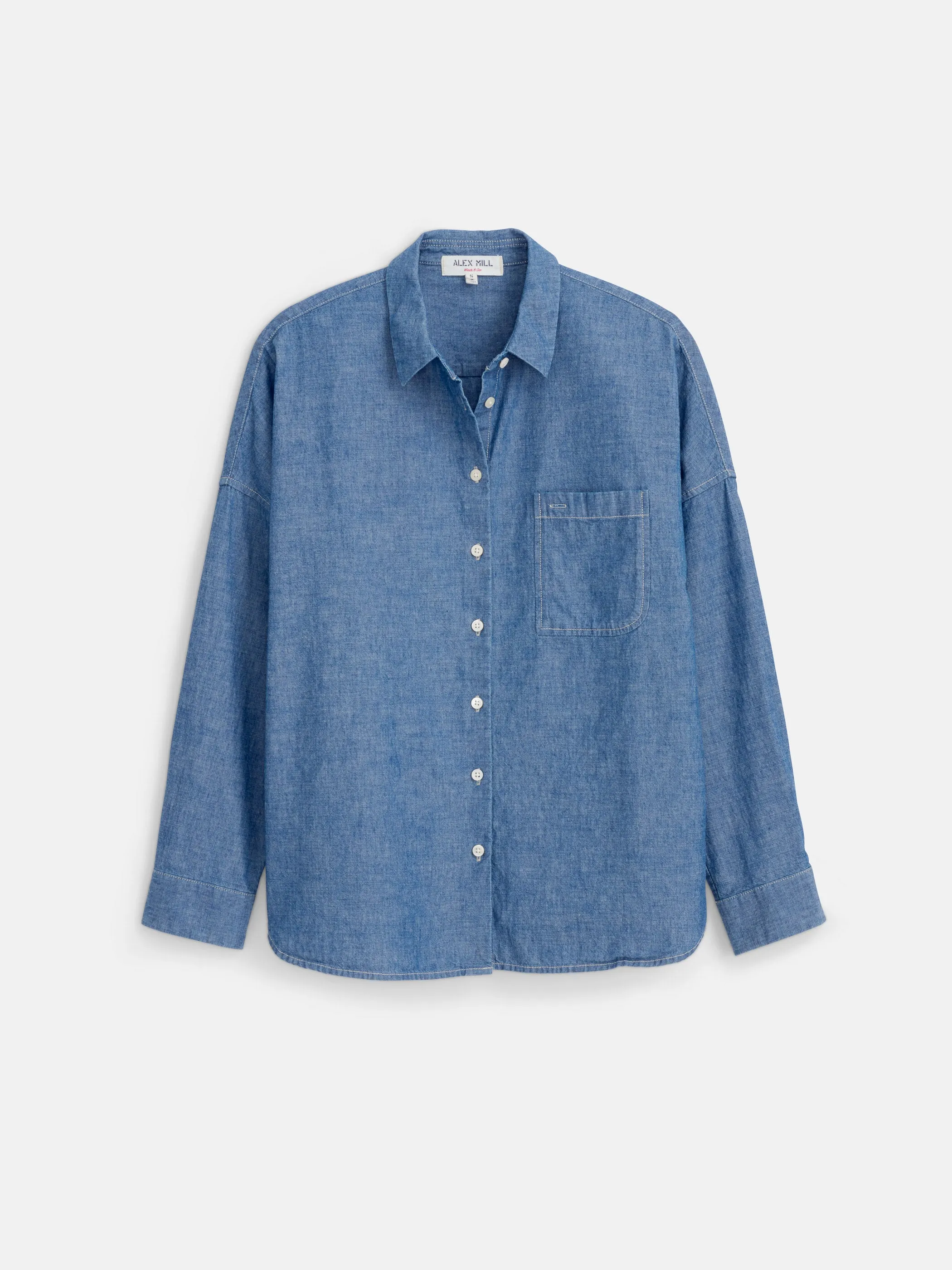 Jo Shirt in Chambray sold by Alex Mill