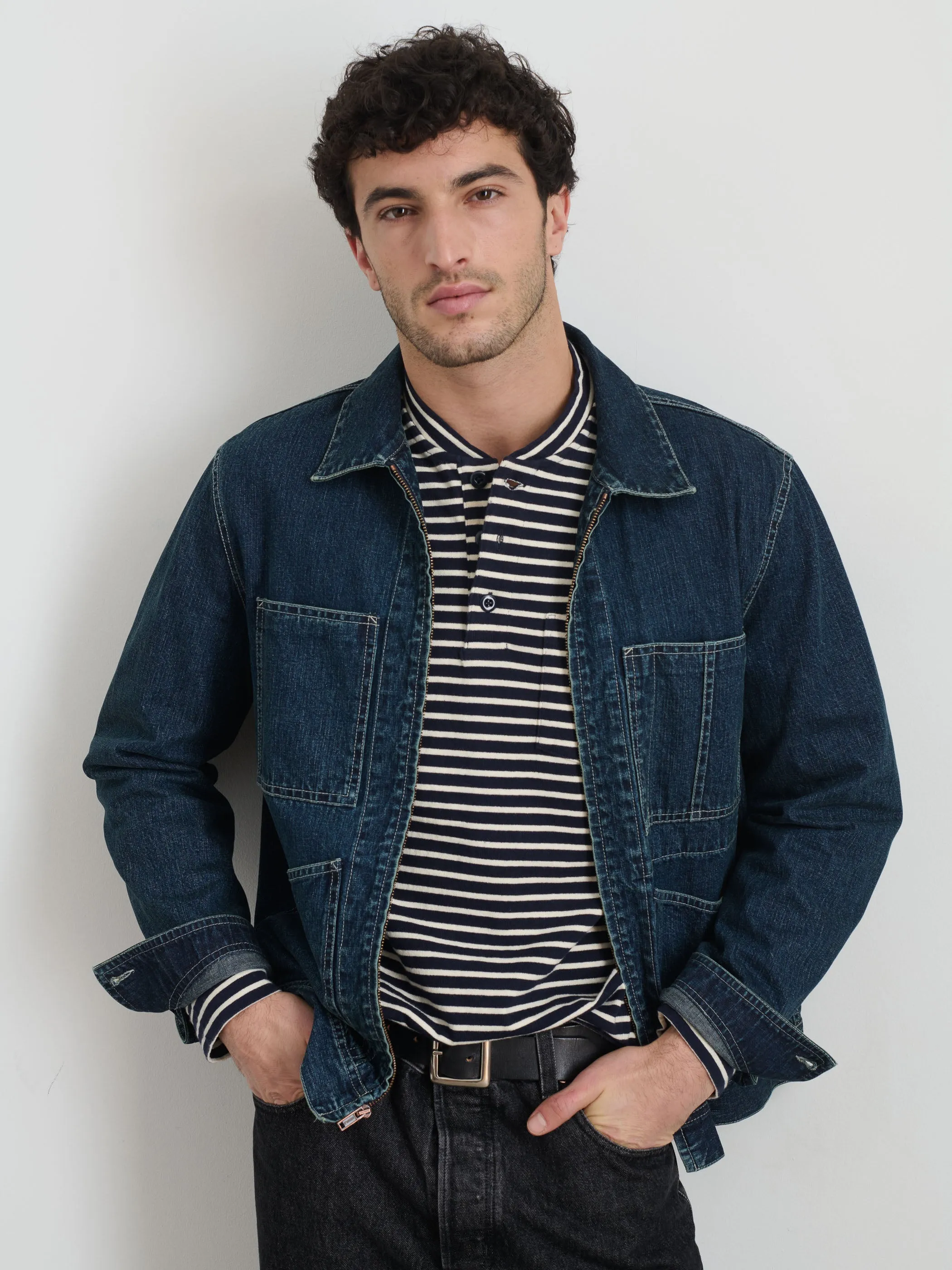 Zip Work Jacket in Lightweight Japanese Denim sold by Alex Mill product image thumbnail 2