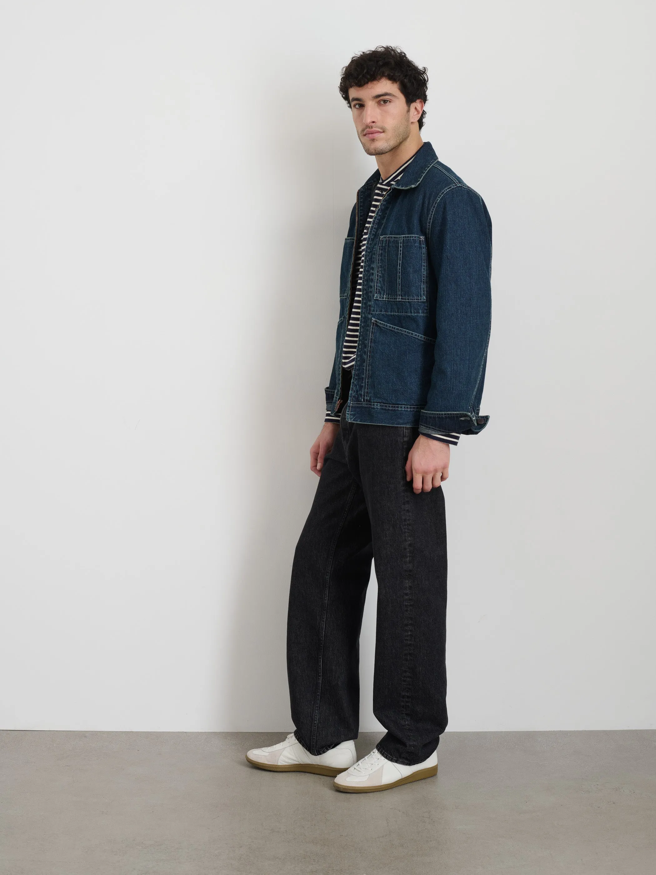 Zip Work Jacket in Lightweight Japanese Denim sold by Alex Mill product image thumbnail 4