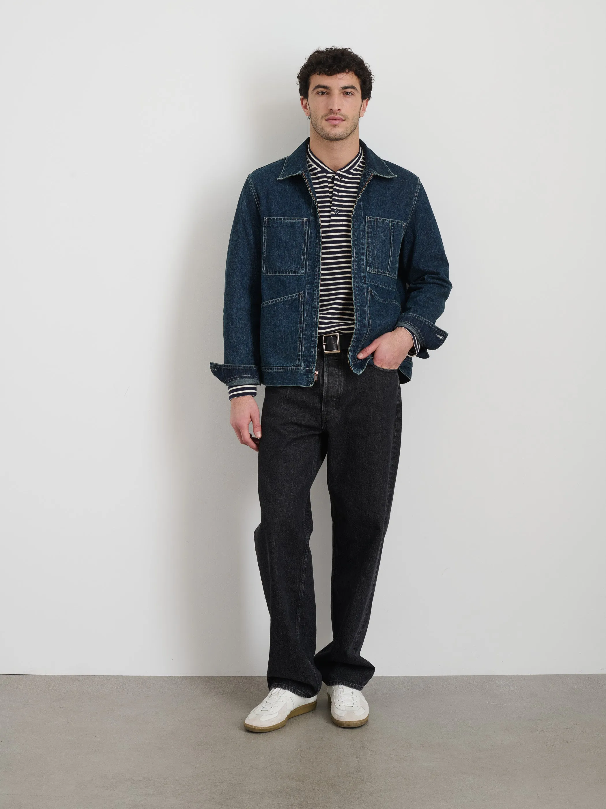 Zip Work Jacket in Lightweight Japanese Denim sold by Alex Mill product image thumbnail 3