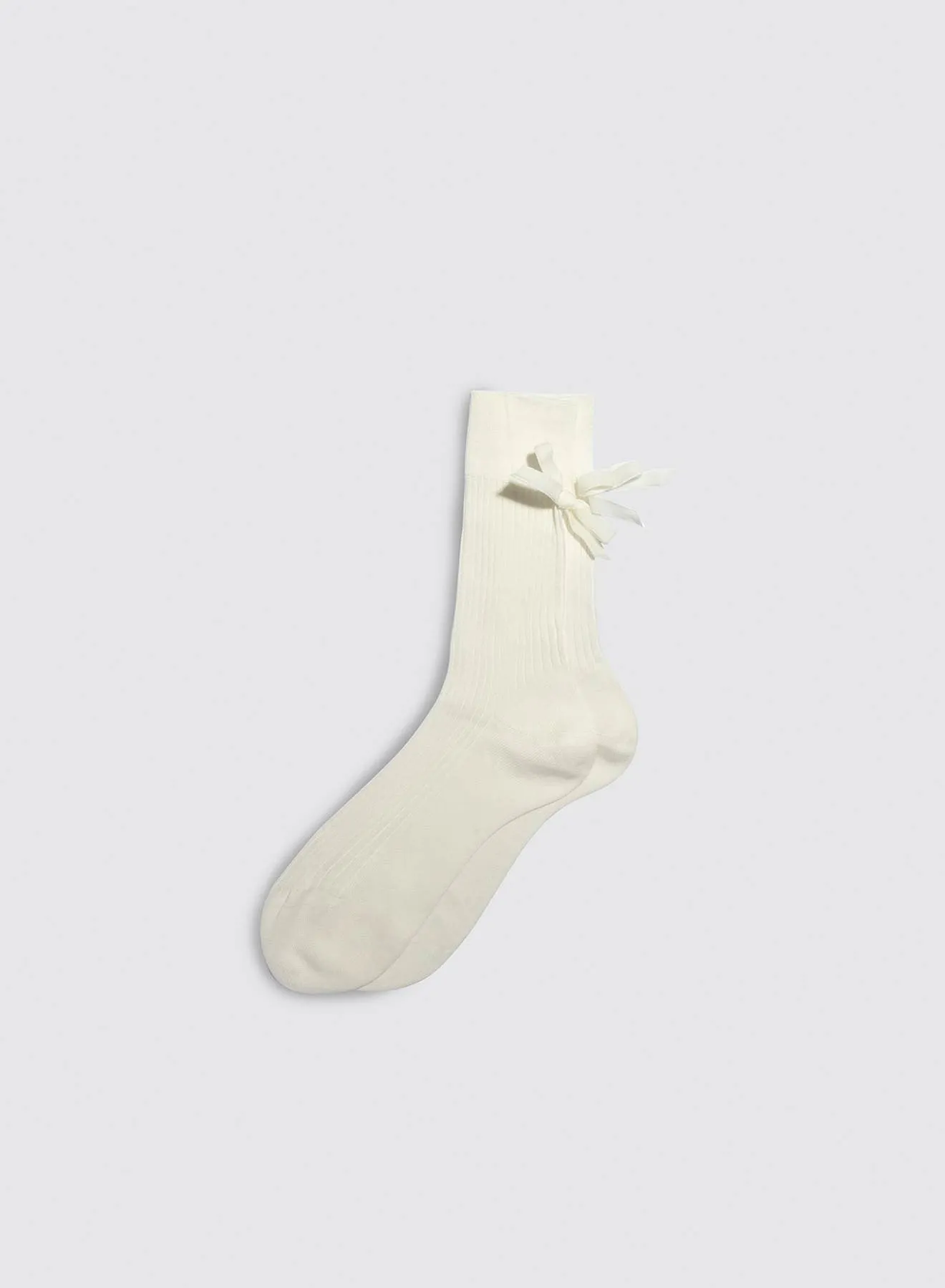 Maria La Rosa Cotton Ribbed Velvet Bow Socks sold by Alex Mill