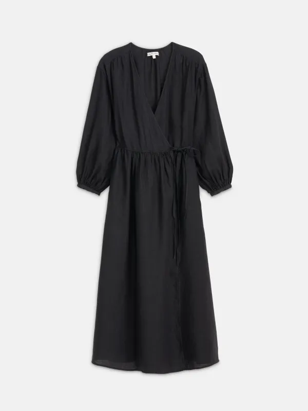 Lauren Wrap Dress In Linen sold by Alex Mill