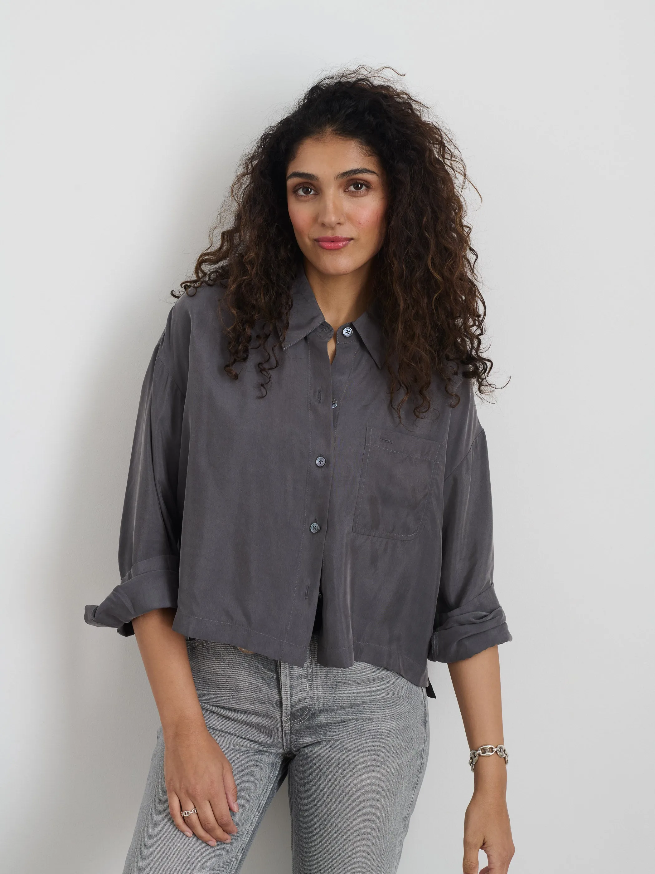 Gemma Top In Cupro sold by Alex Mill product image thumbnail 2