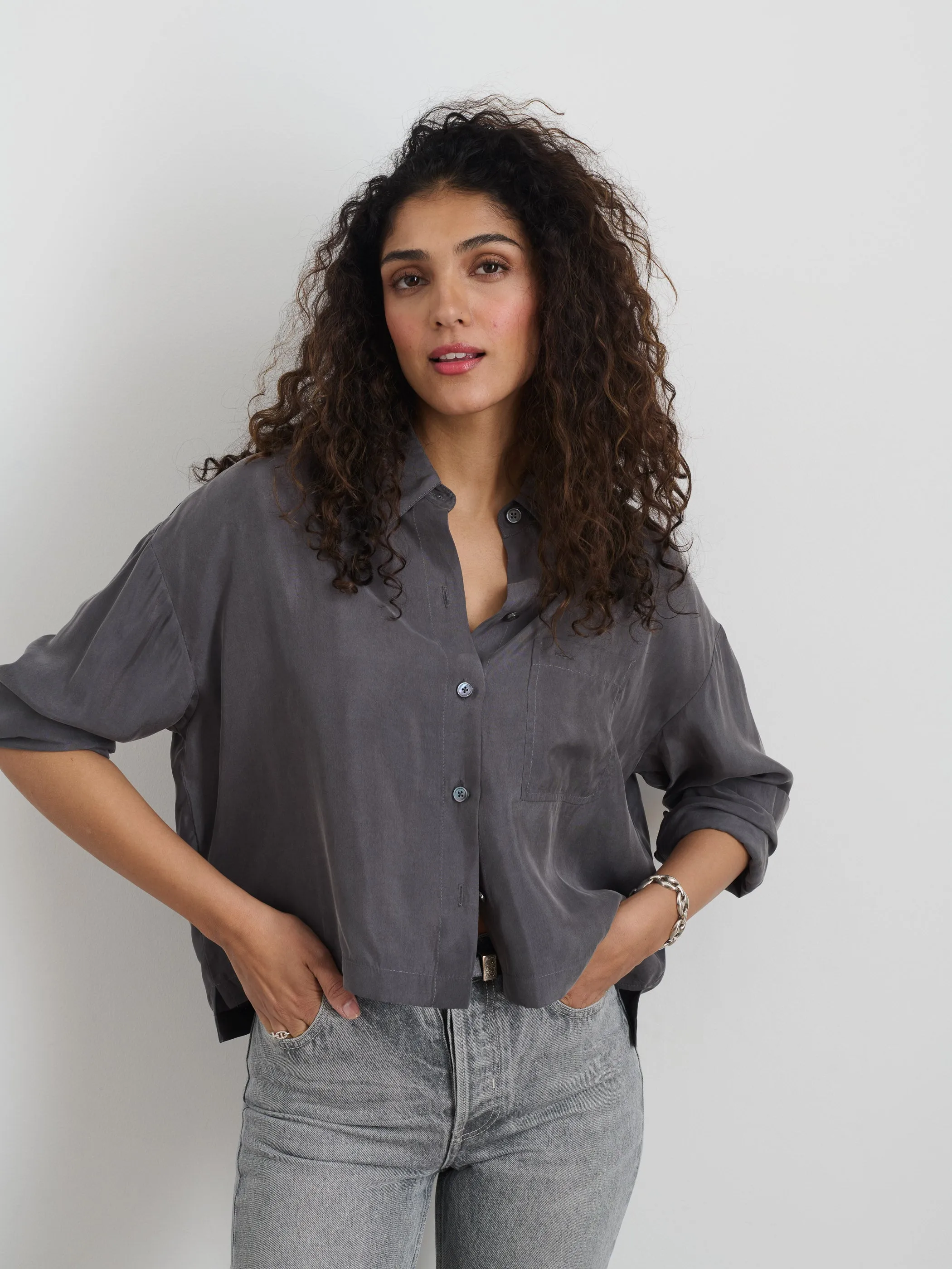 Gemma Top In Cupro sold by Alex Mill product image thumbnail 3