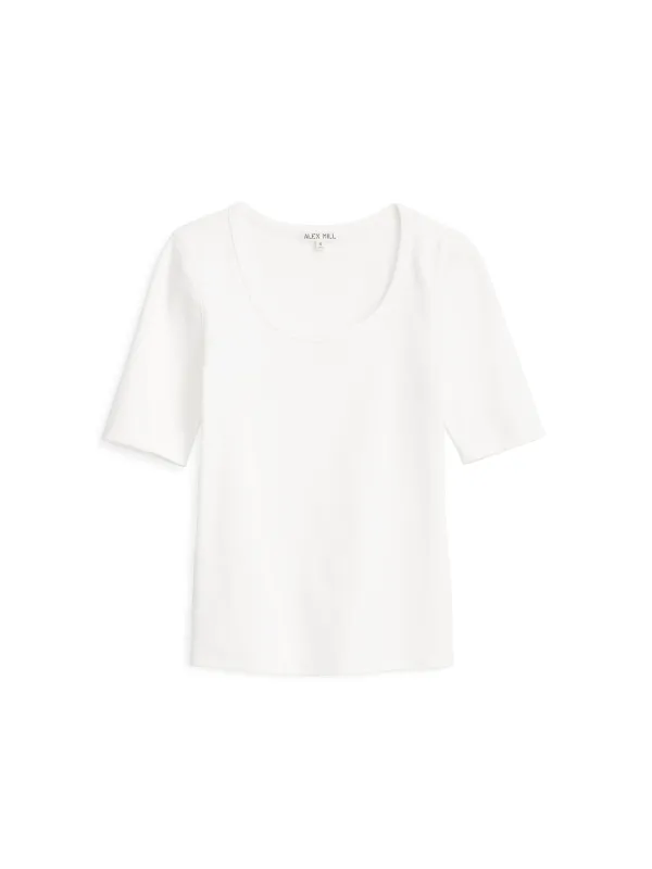 Everyday Ribbed Scoop Neck Tee sold by Alex Mill