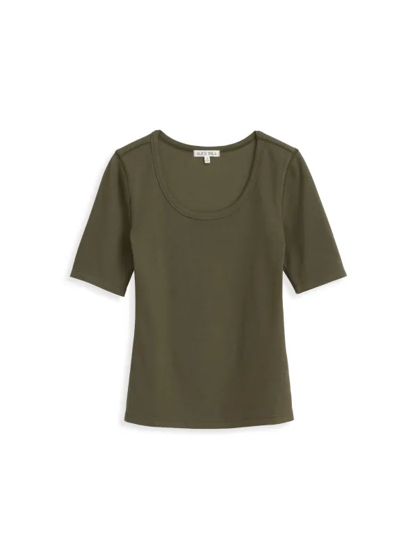 Everyday Ribbed Scoop Neck Tee sold by Alex Mill