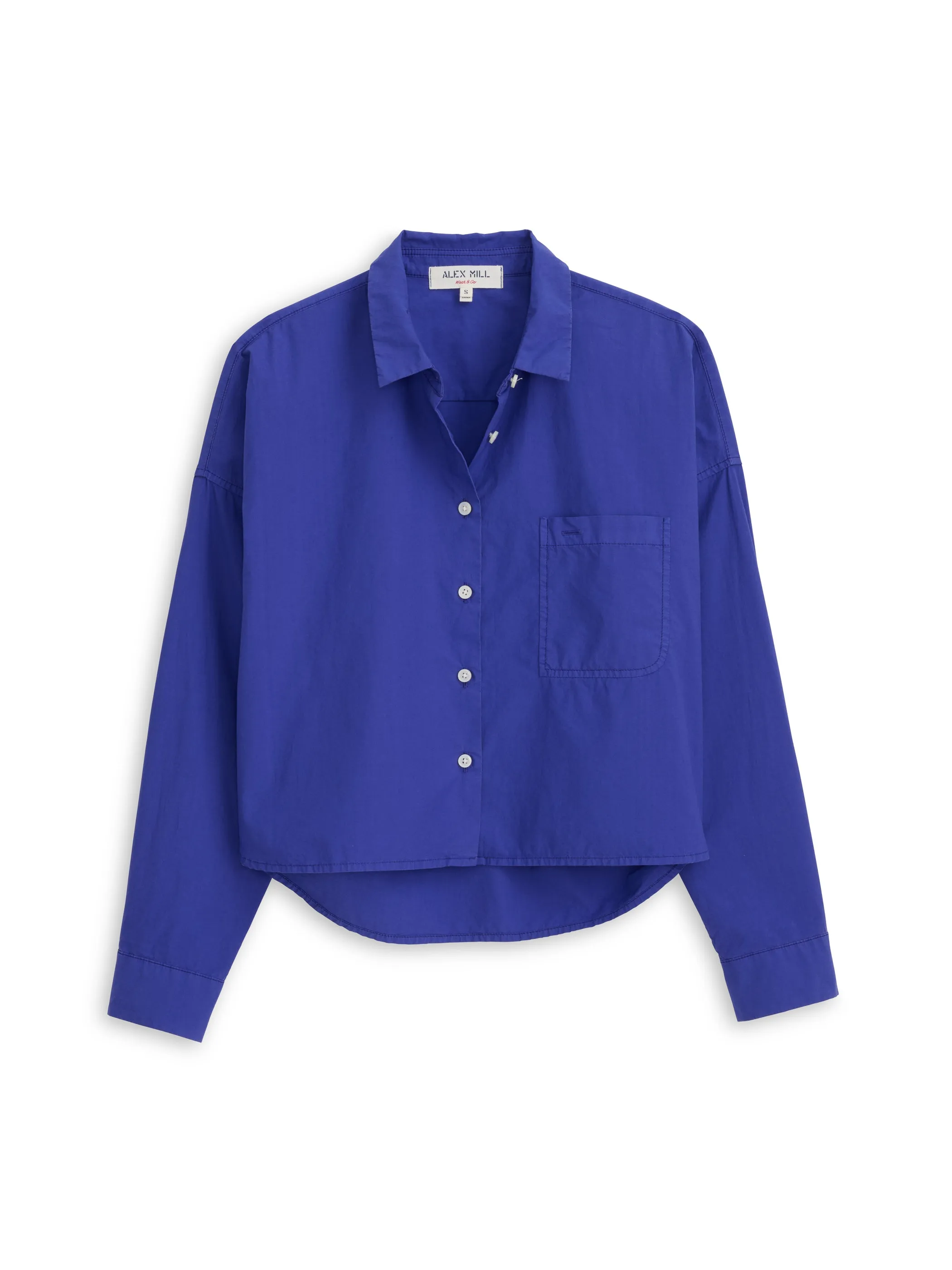 Cropped Jo Shirt in Cotton Poplin sold by Alex Mill