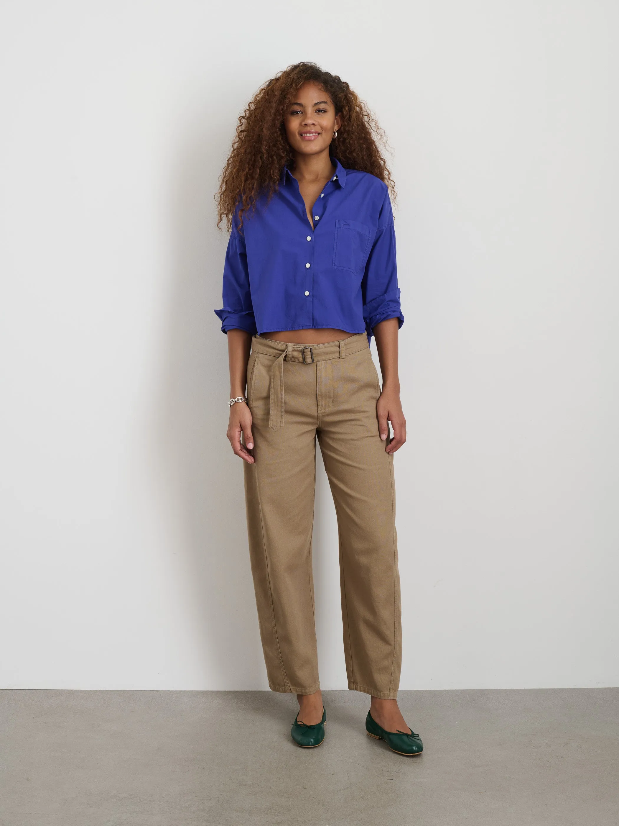 Cropped Jo Shirt in Cotton Poplin sold by Alex Mill product image thumbnail 3